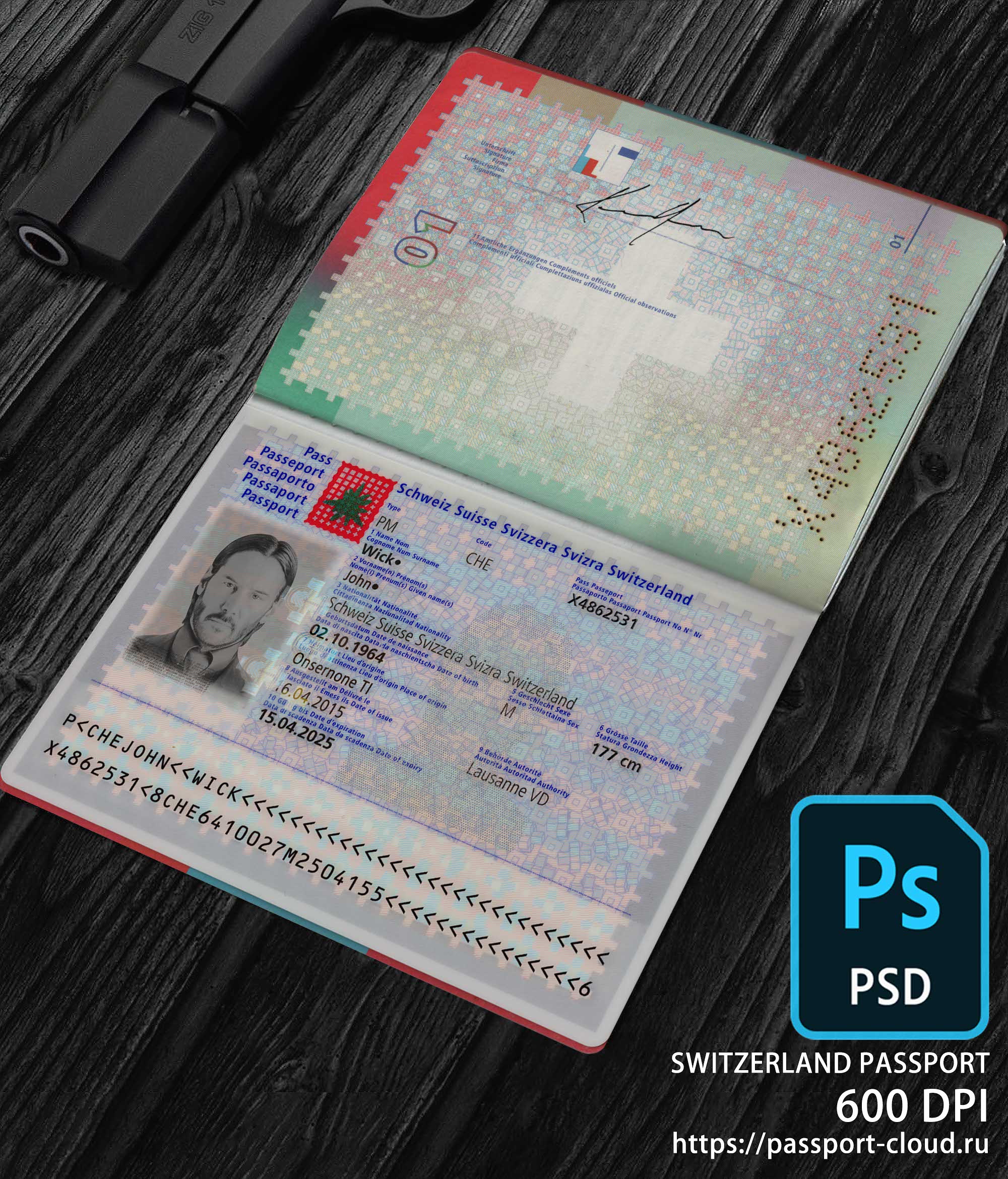 Switzerland Passport 2010+ PSD
