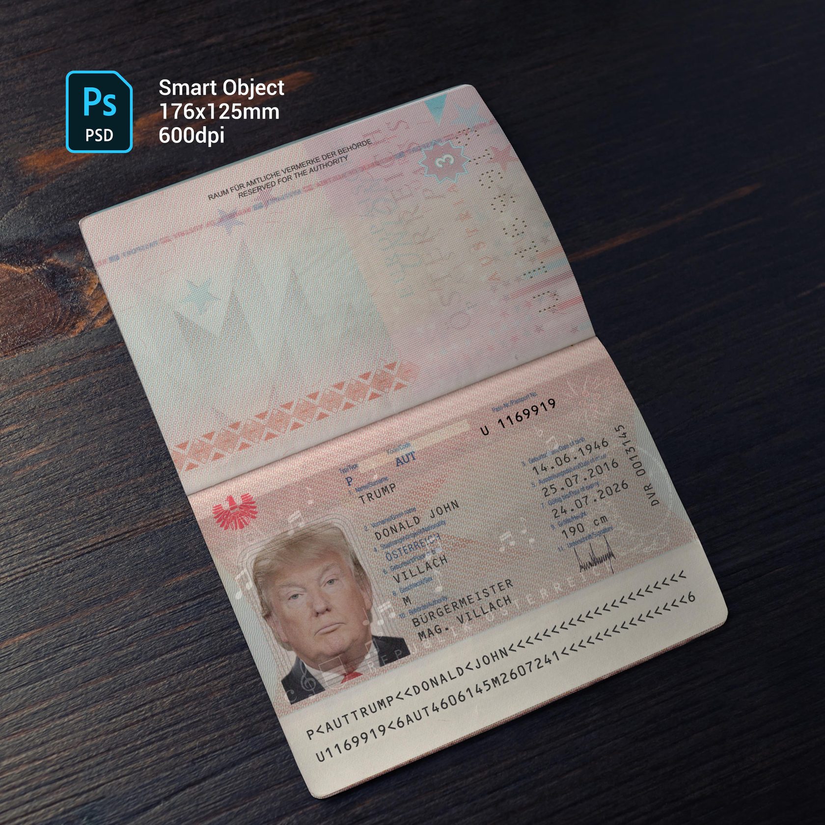 Austria Passport 2014+ PSD