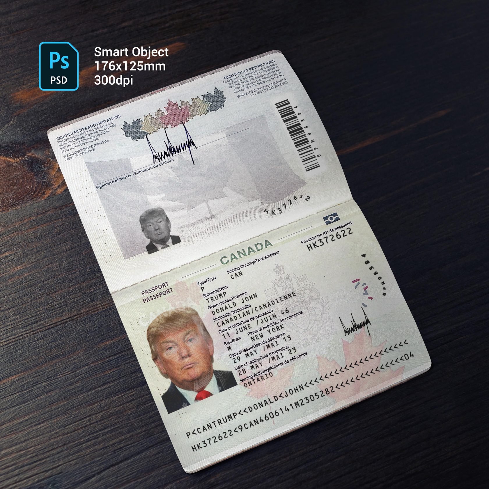 Canada Passport 2013+ PSD