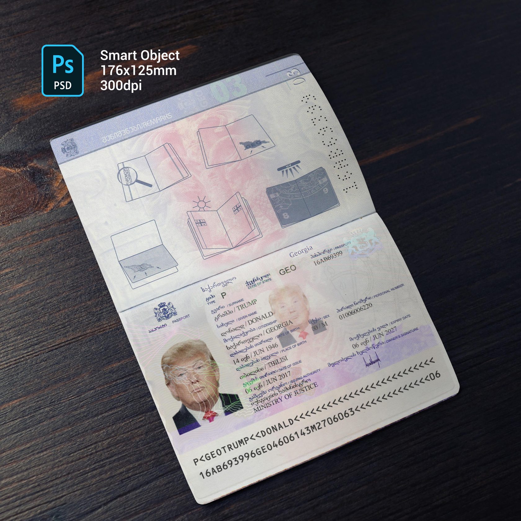 Georgia Passport 2010+ PSD