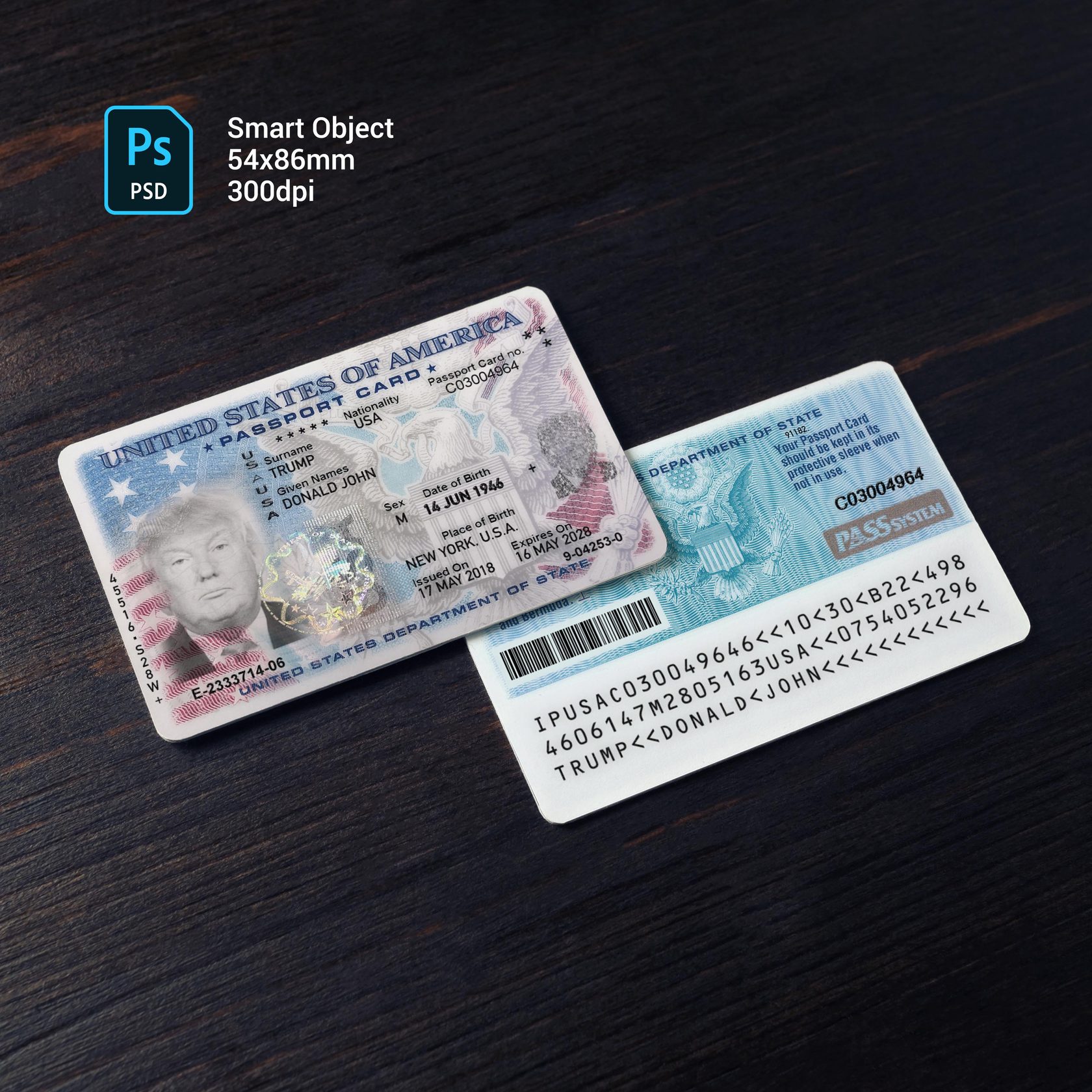 USA ID Card 2008+ PSD