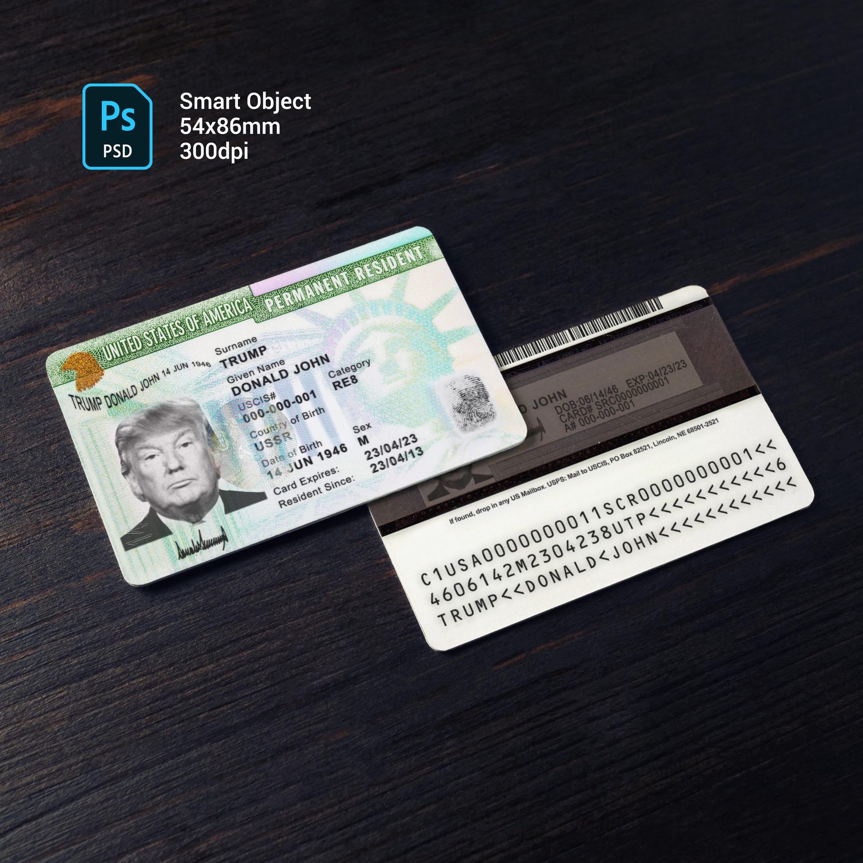 USA Green Card 2010+ PSD