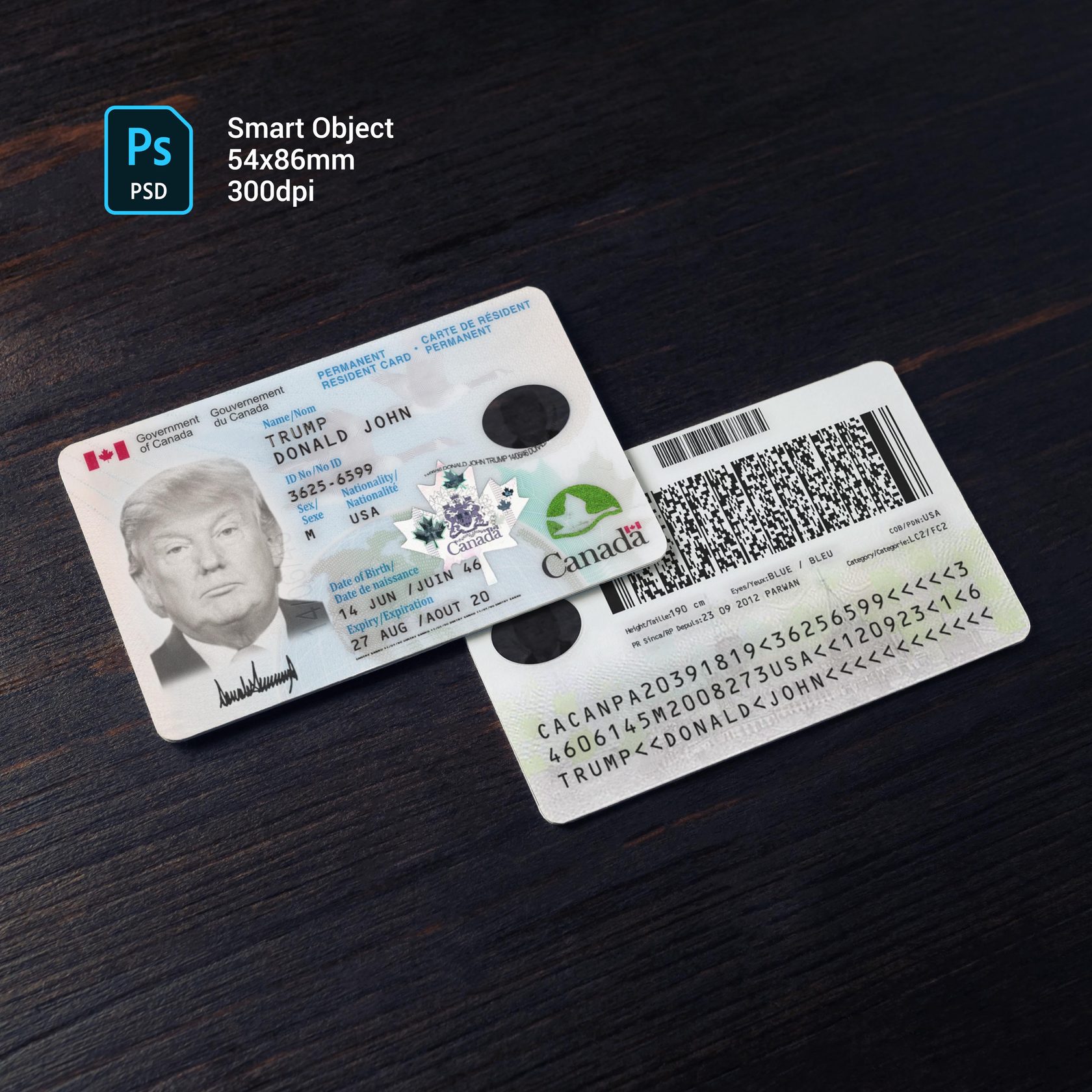 Canada Green Card PSD
