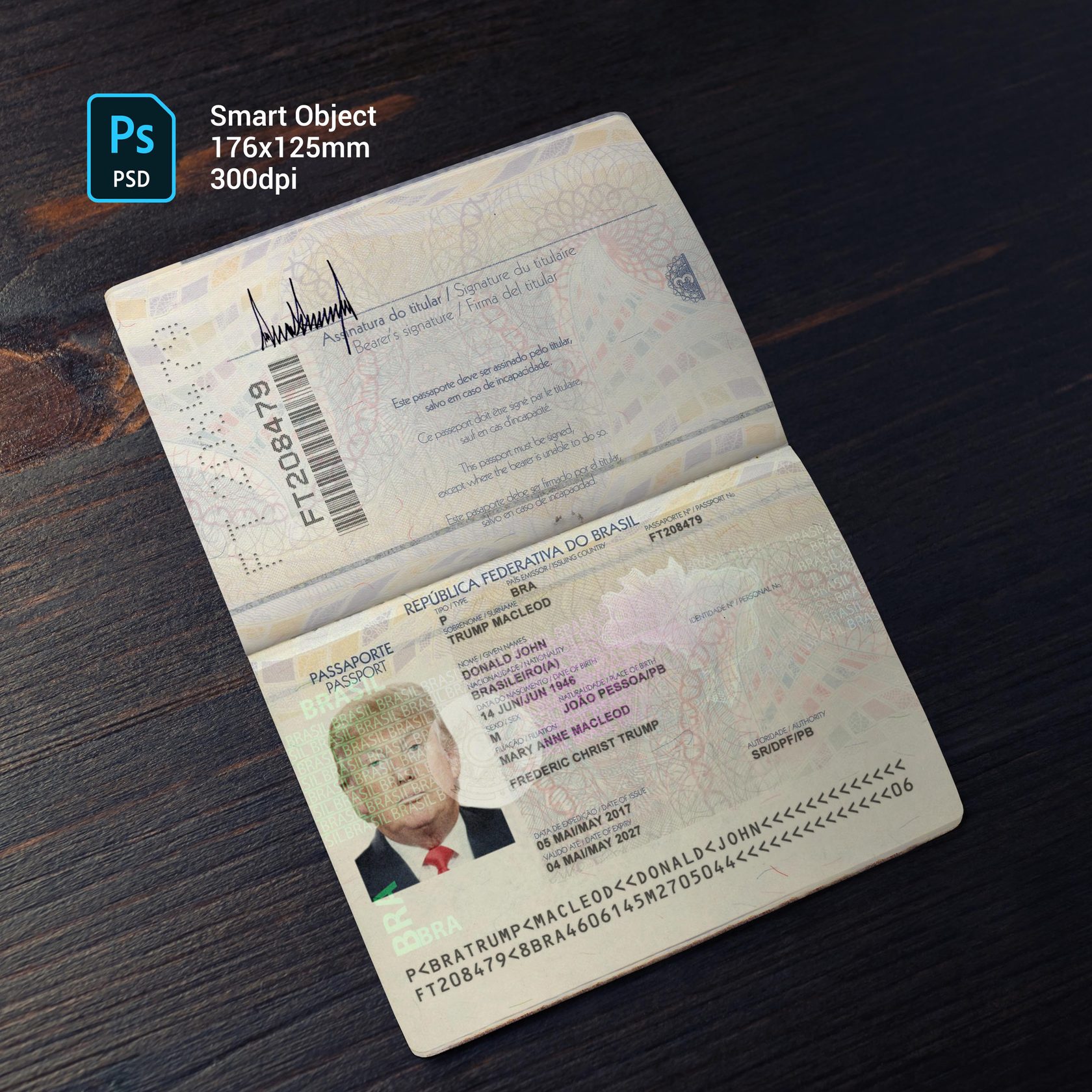 Brazil Passport 2016+ PSD