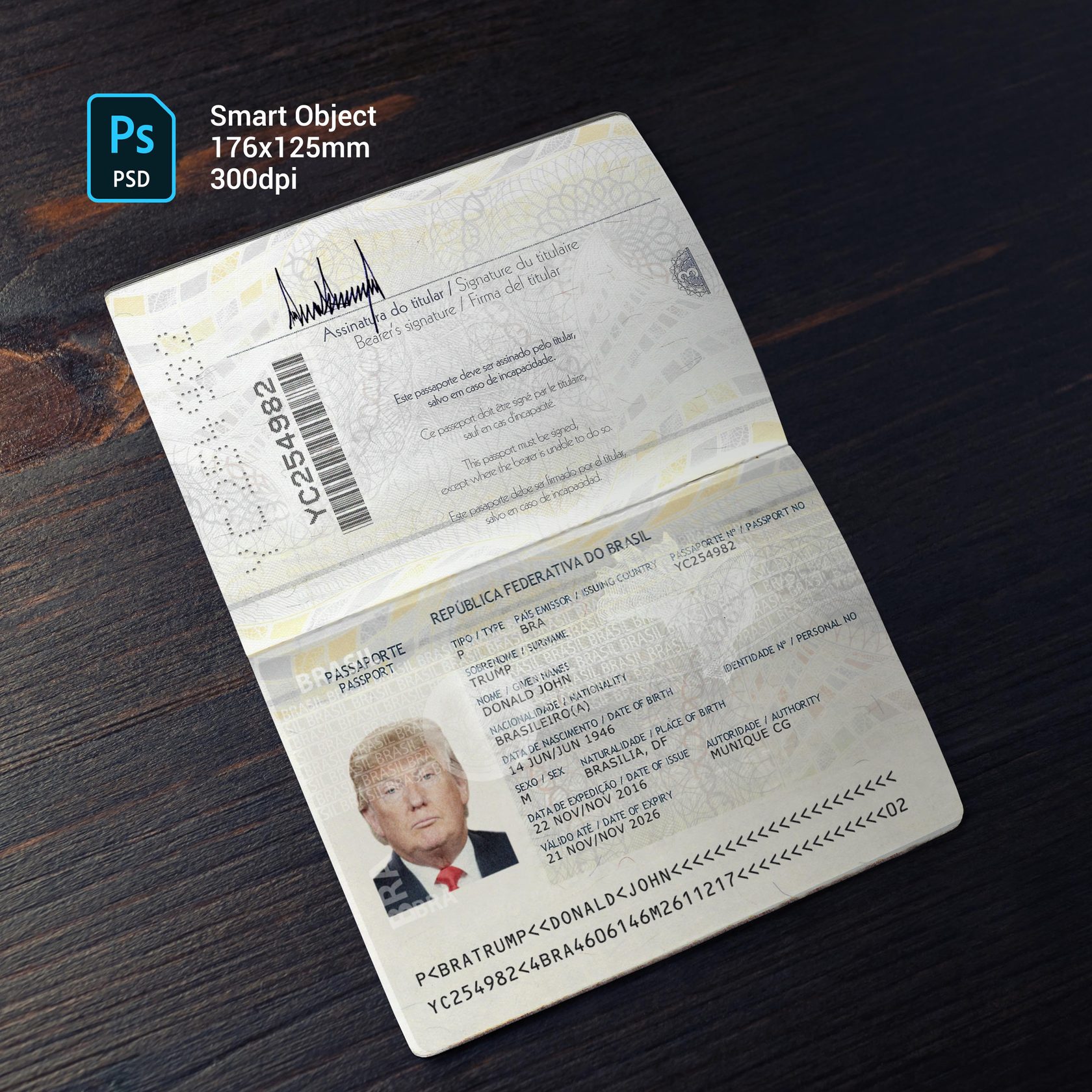 Brazil Passport 2019+ PSD