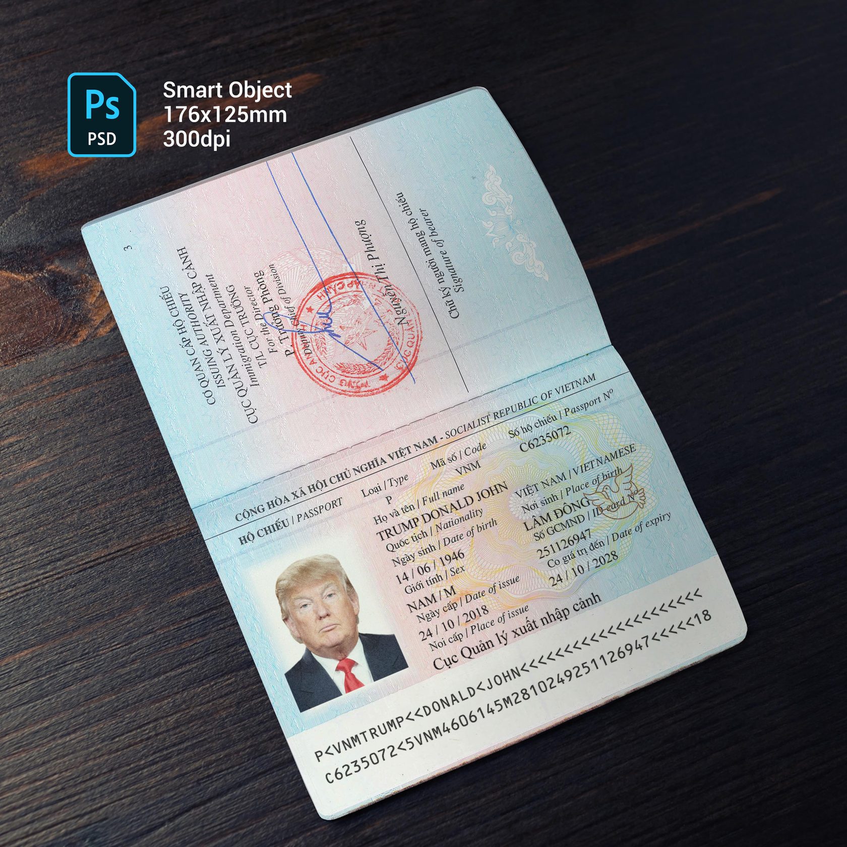 Vietnam Passport 2006+ PSD