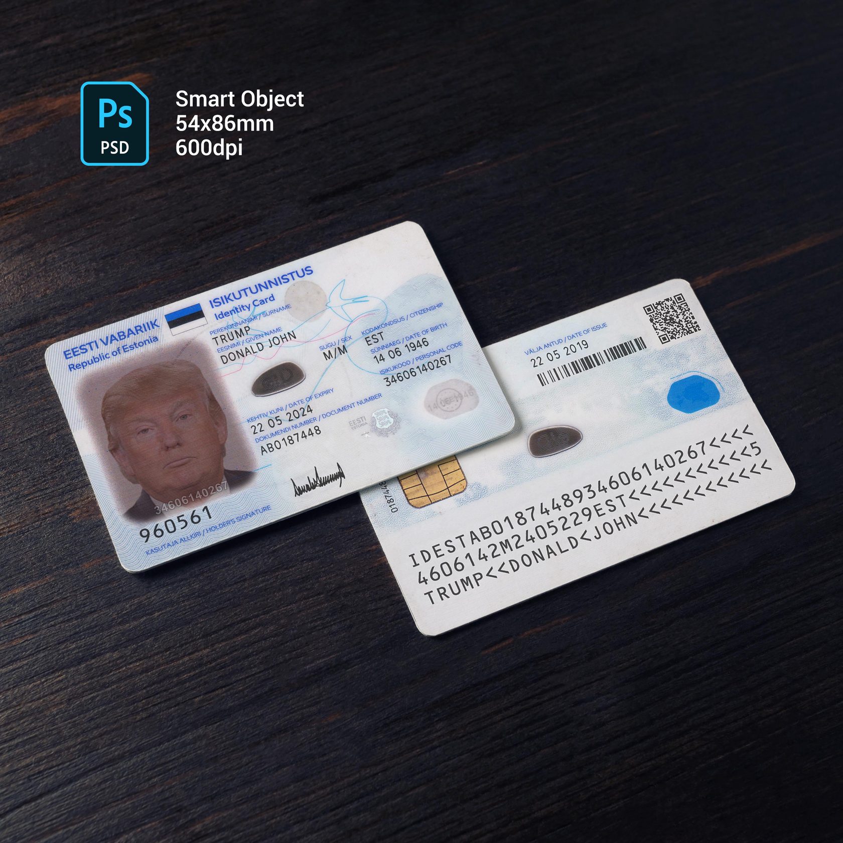 Estonia ID Card 2018+ PSD