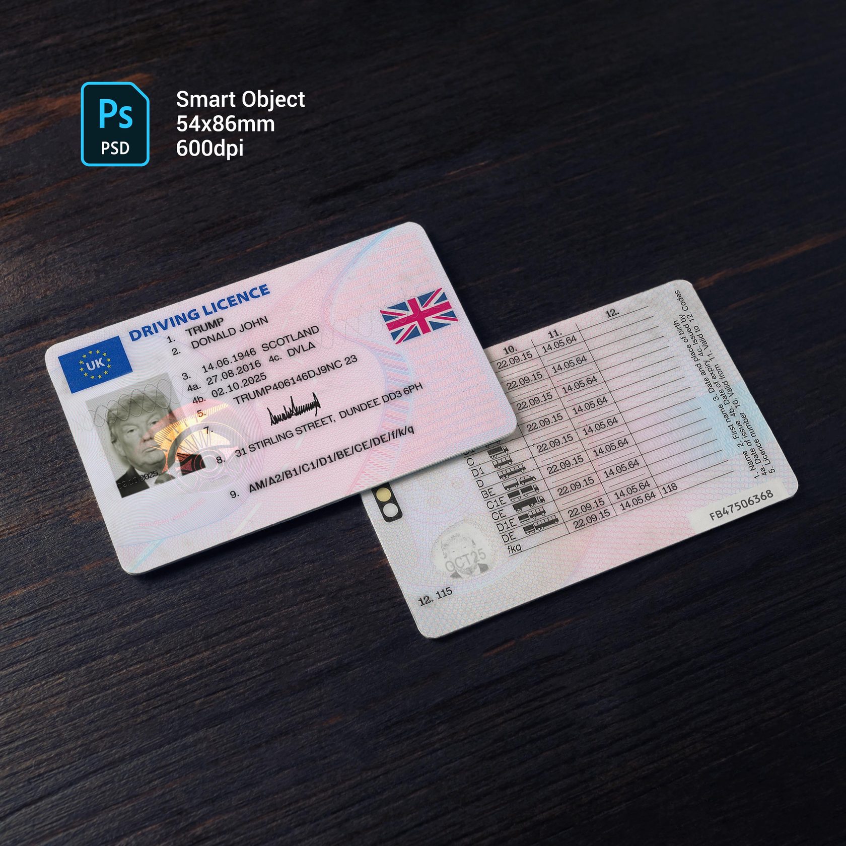 Britain Driver License 2015+