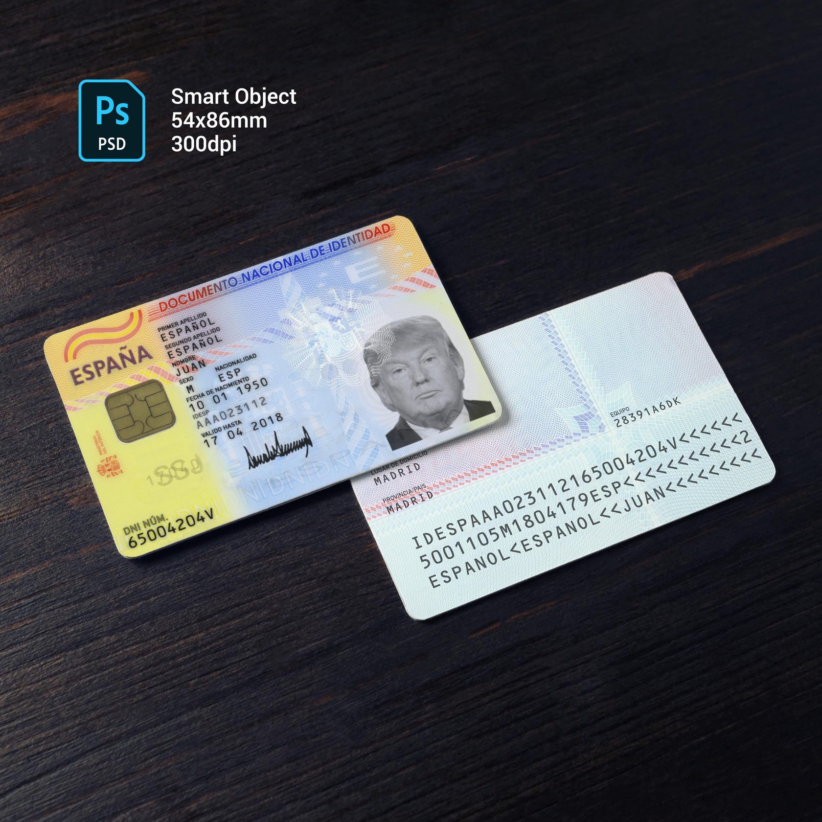 Spain ID Card 2006+ PSD