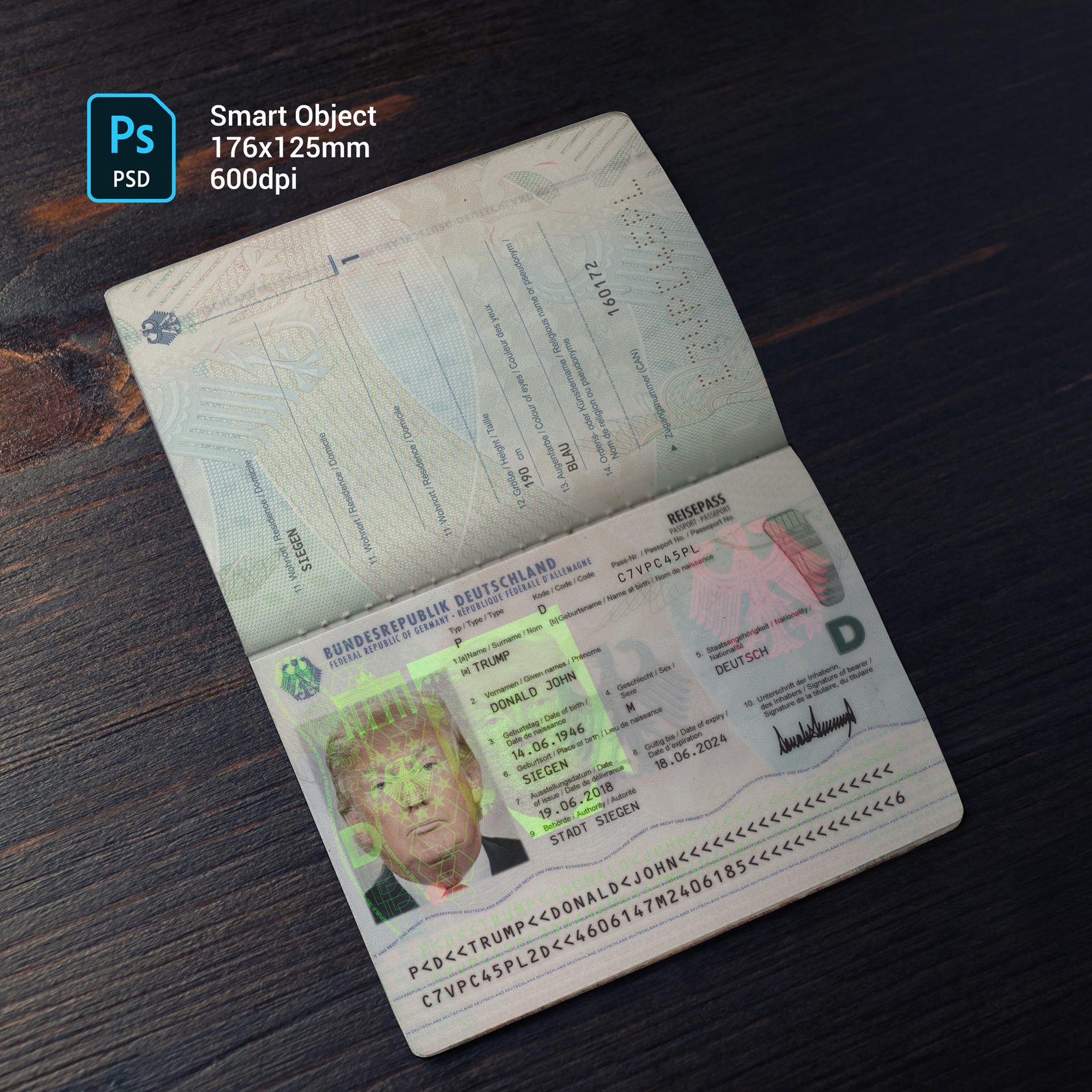 Germany Passport 2017+ PSD