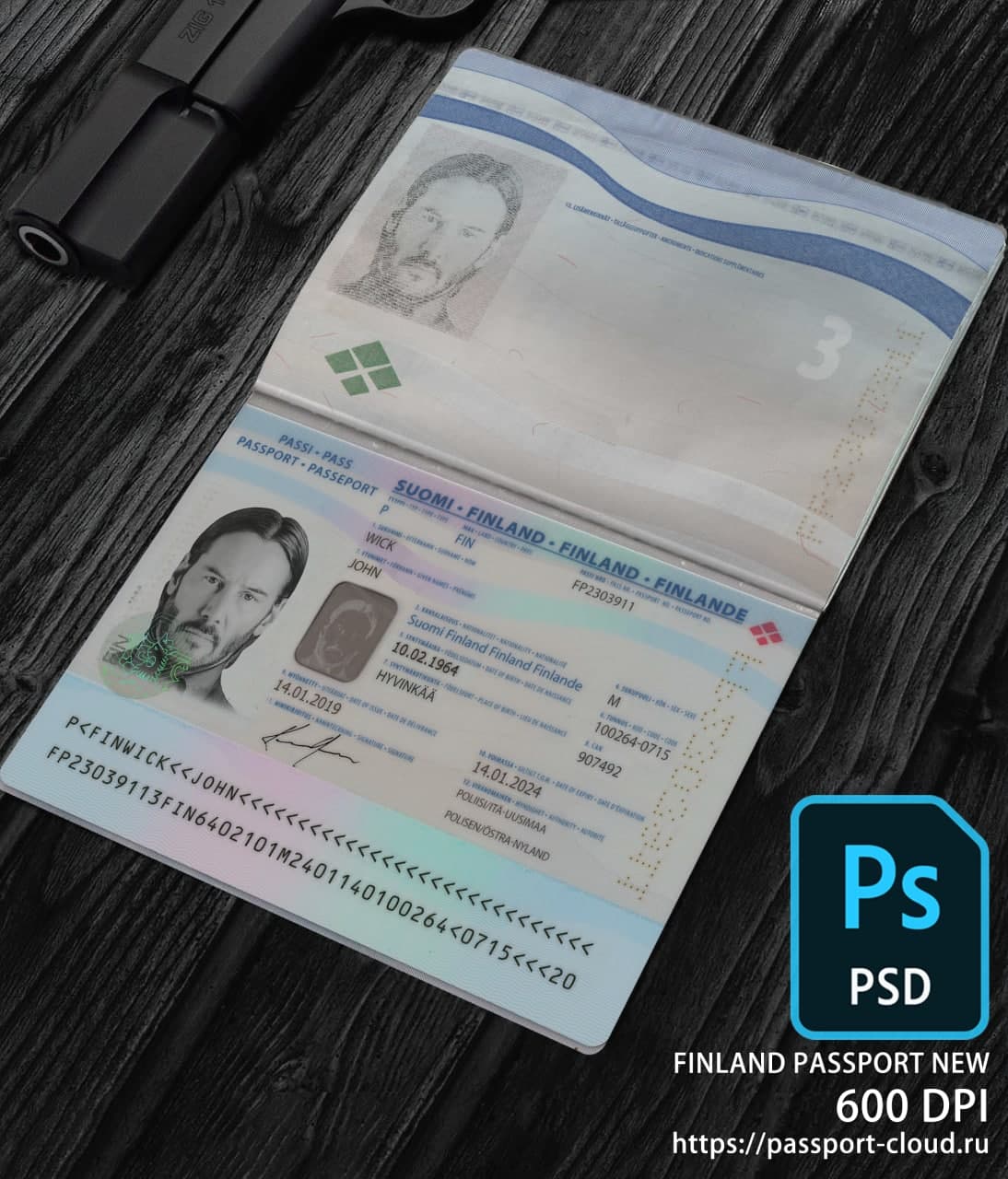 Finland Passport 2017+ PSD