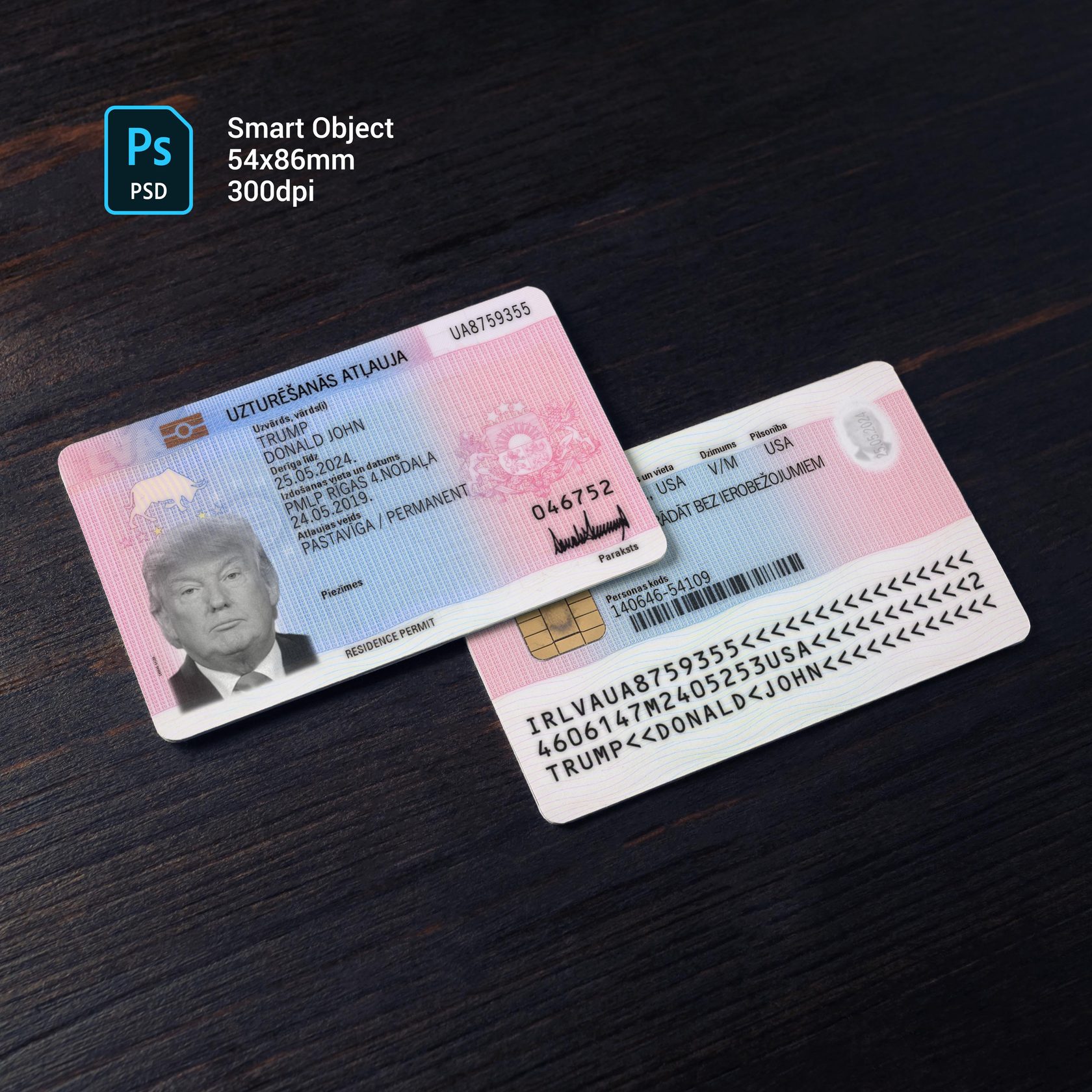 Latvia Rezidence Card 2012+ PSD