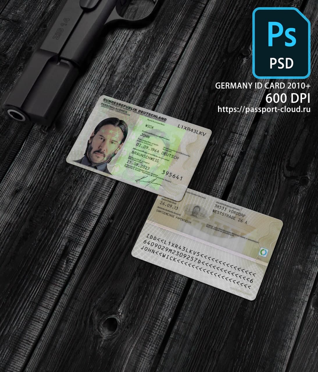 Germany ID Card 2010+ PSD