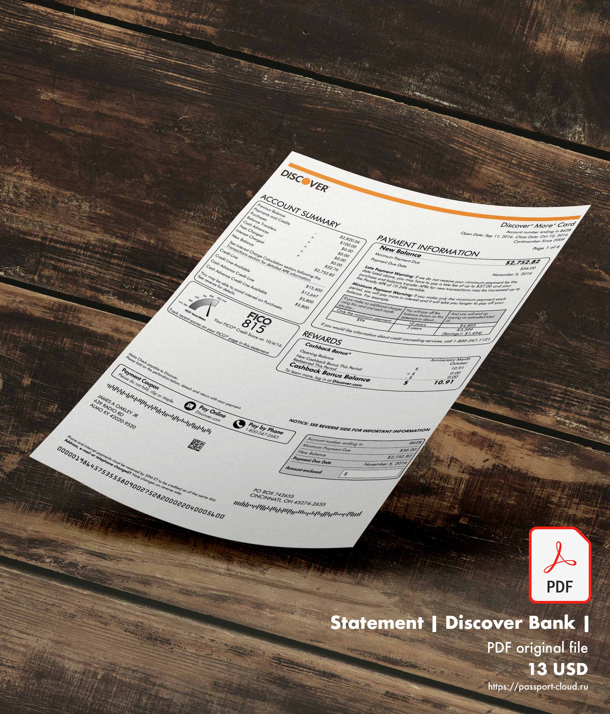 Statement | Discover Bank | USA |