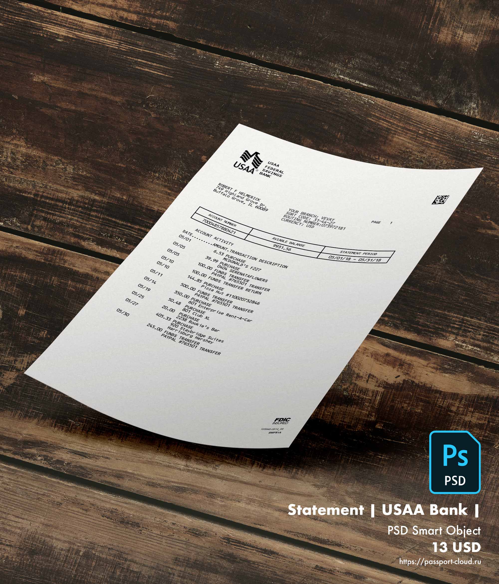 Statement | USAA Bank | USA |