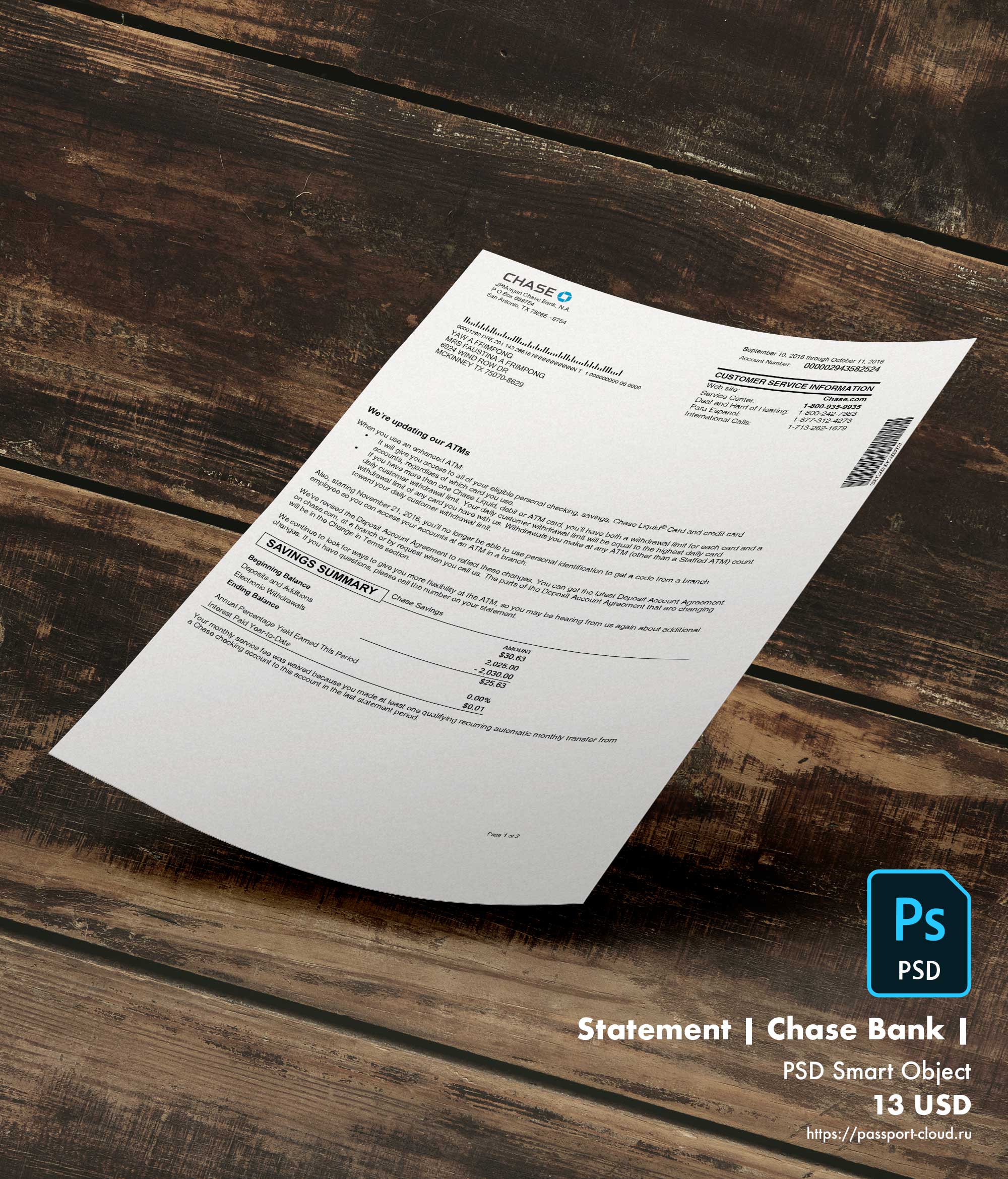 Statement | Chase Bank | UK |