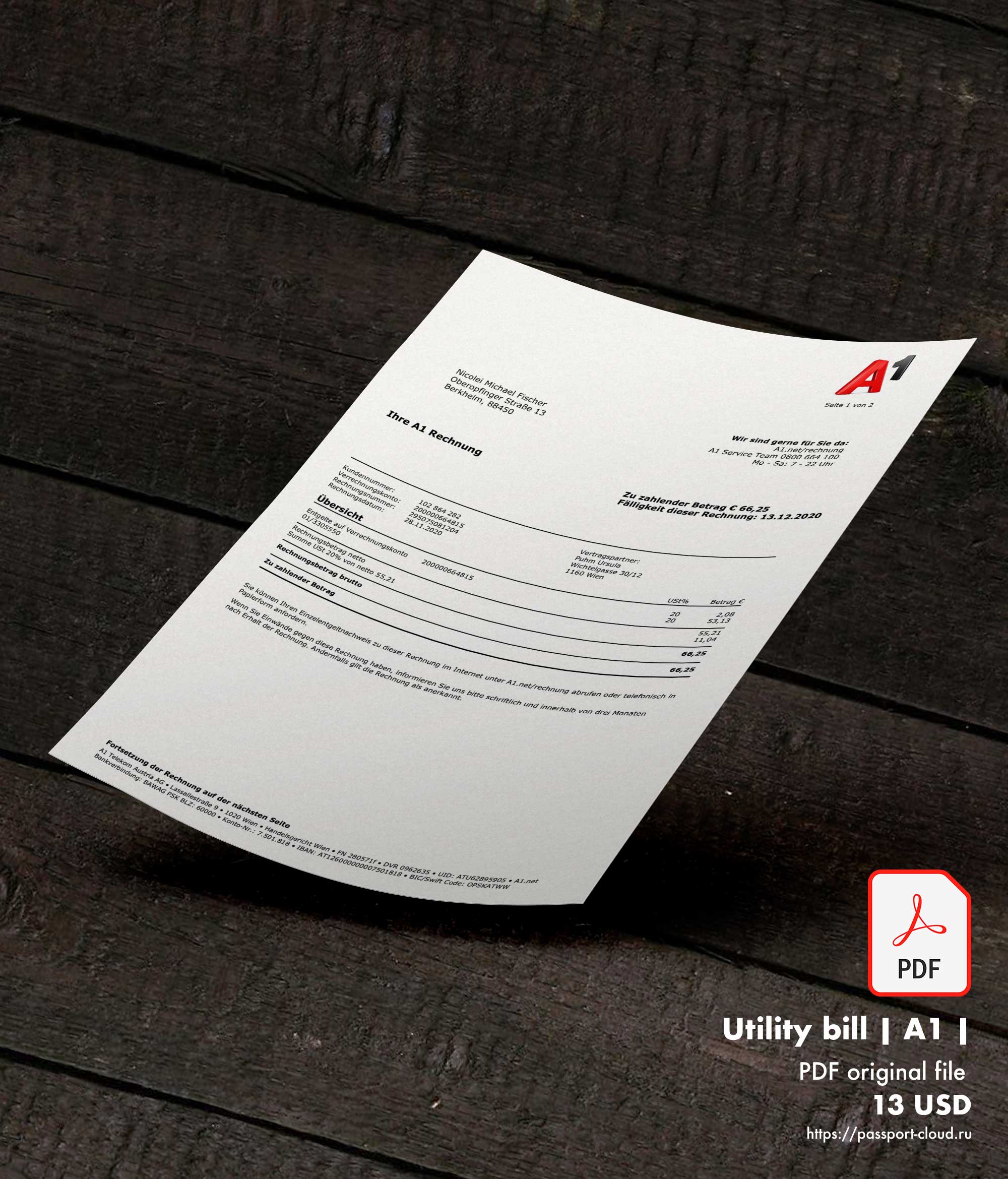 Utility bill | A1 | Germany |