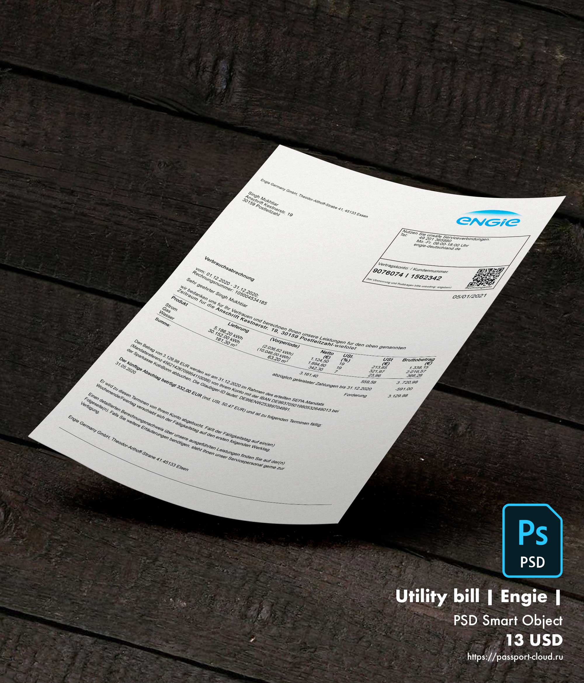 Utility bill | Engie | France |