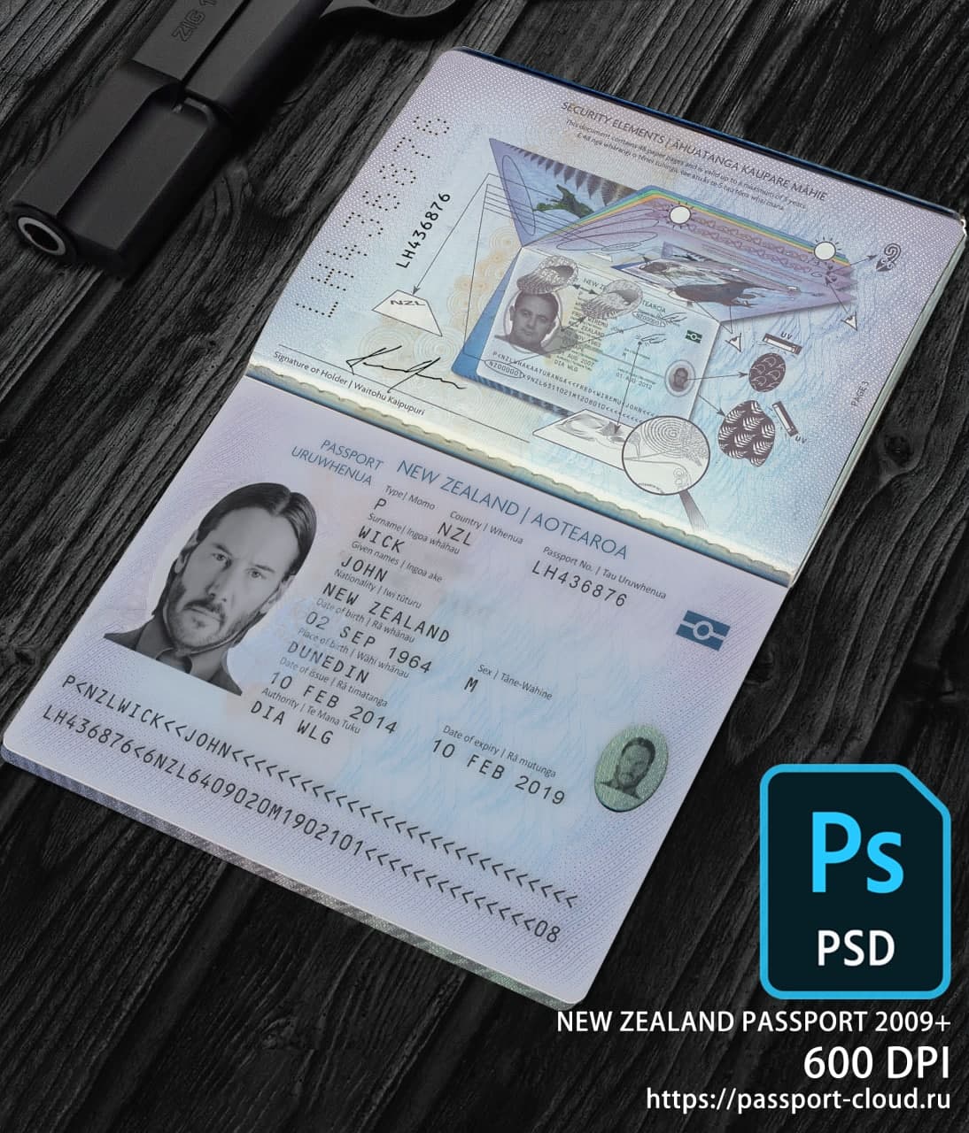 New Zealand Passport 2009+ PSD