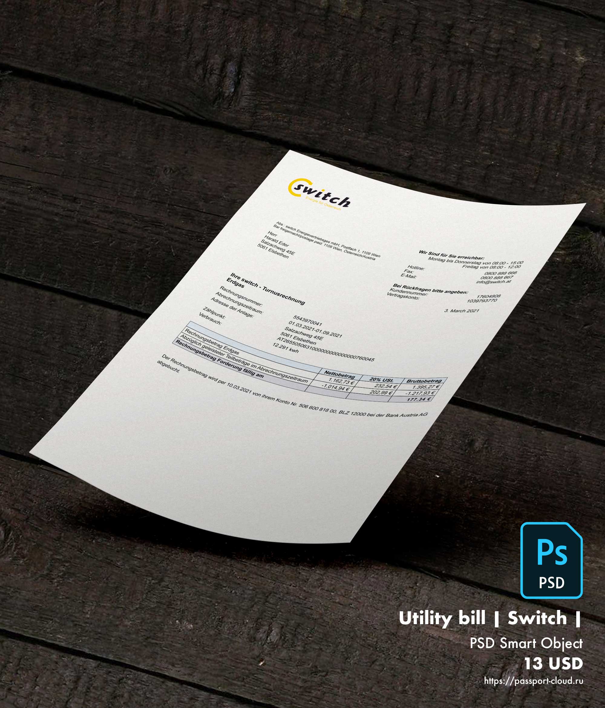 Utility bill | Switch | Austria |