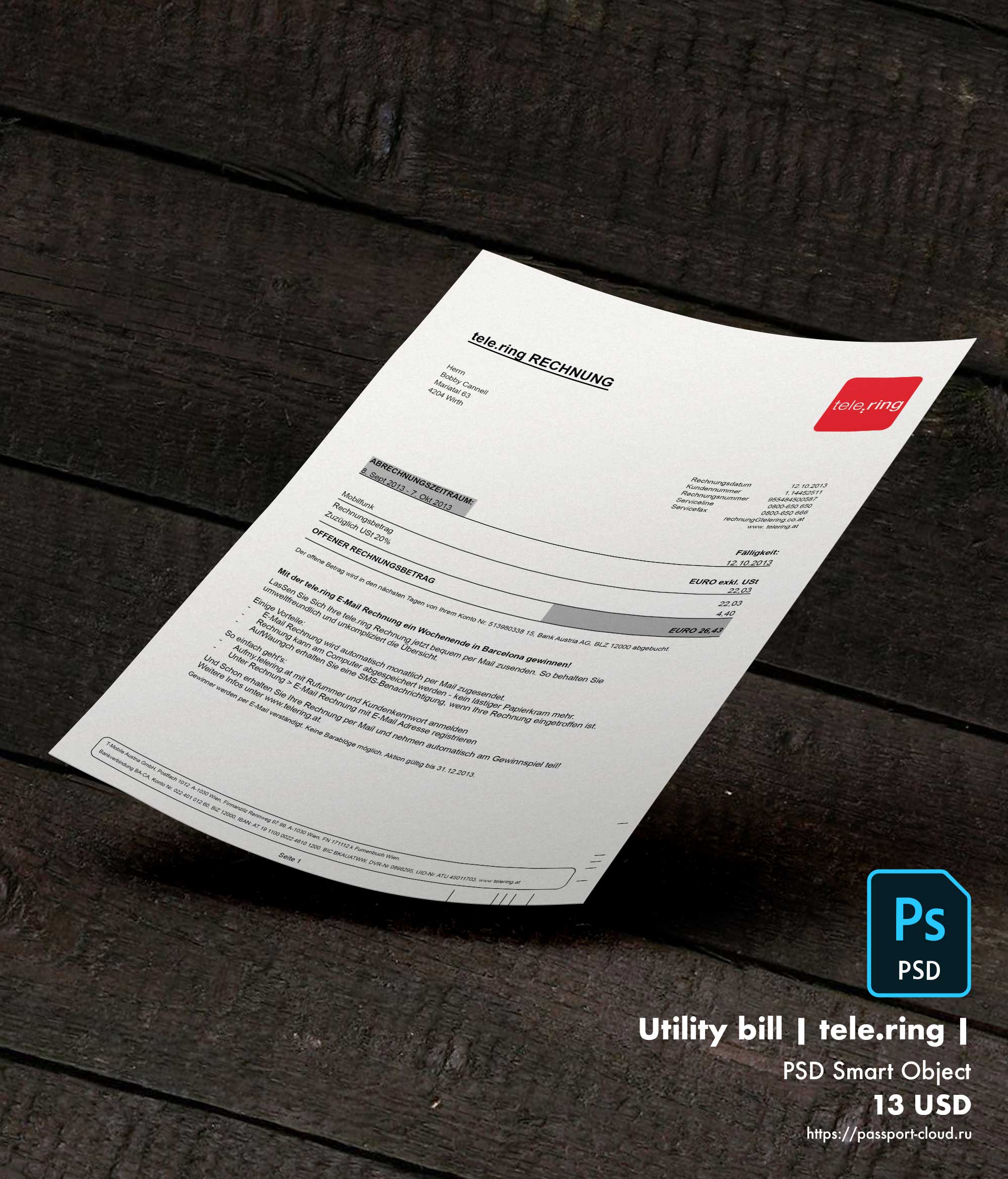 Utility bill | tele.ring | Austria |