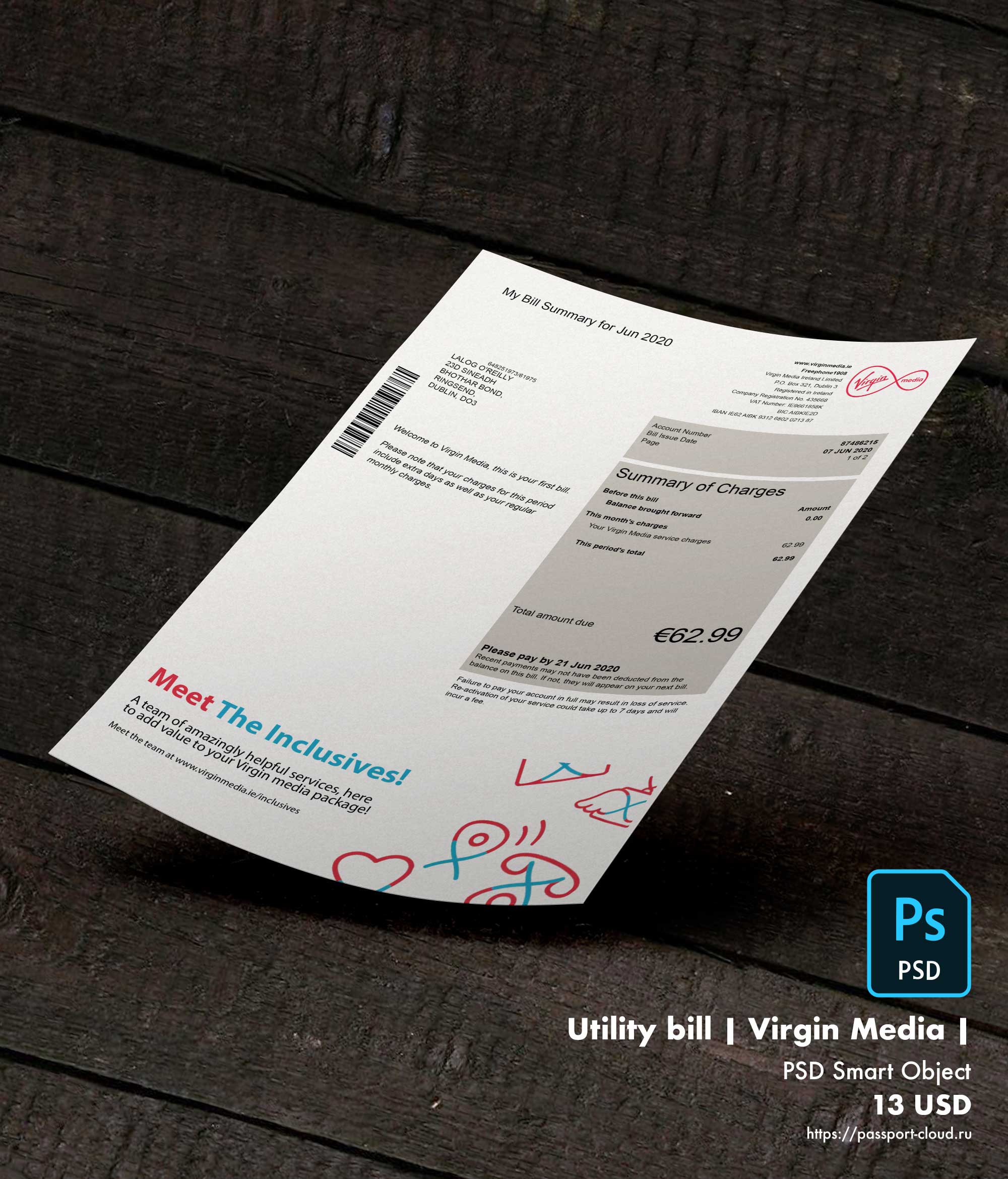 Utility bill | Virgin Media | UK | Ireland |