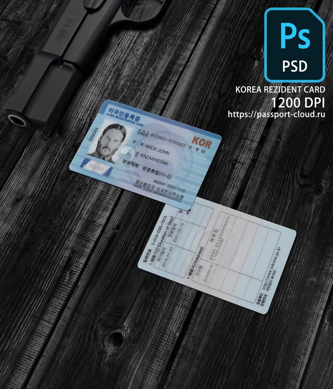 Korea Rezident Card PSD