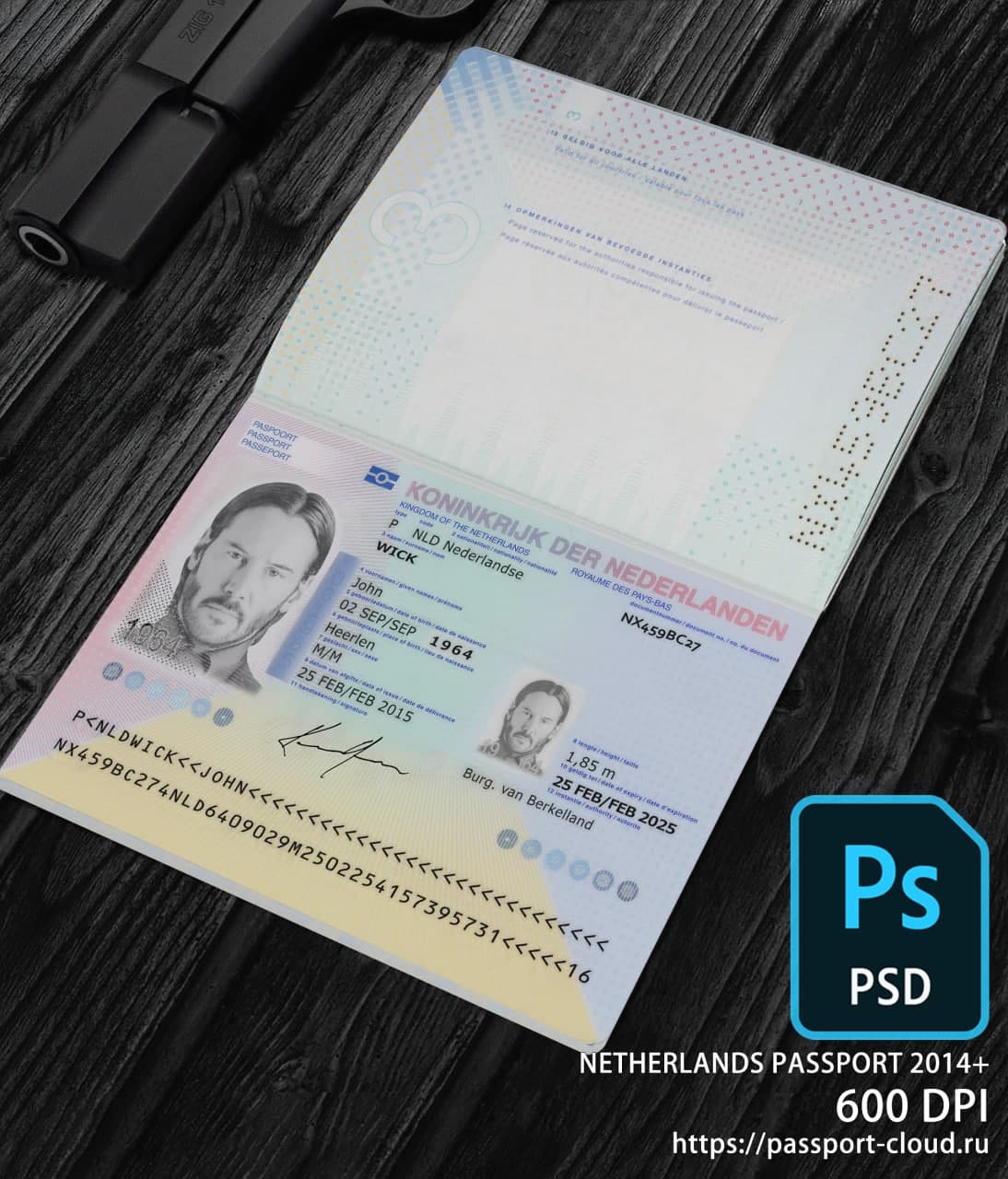 Netherlands Passport 2014+ PSD