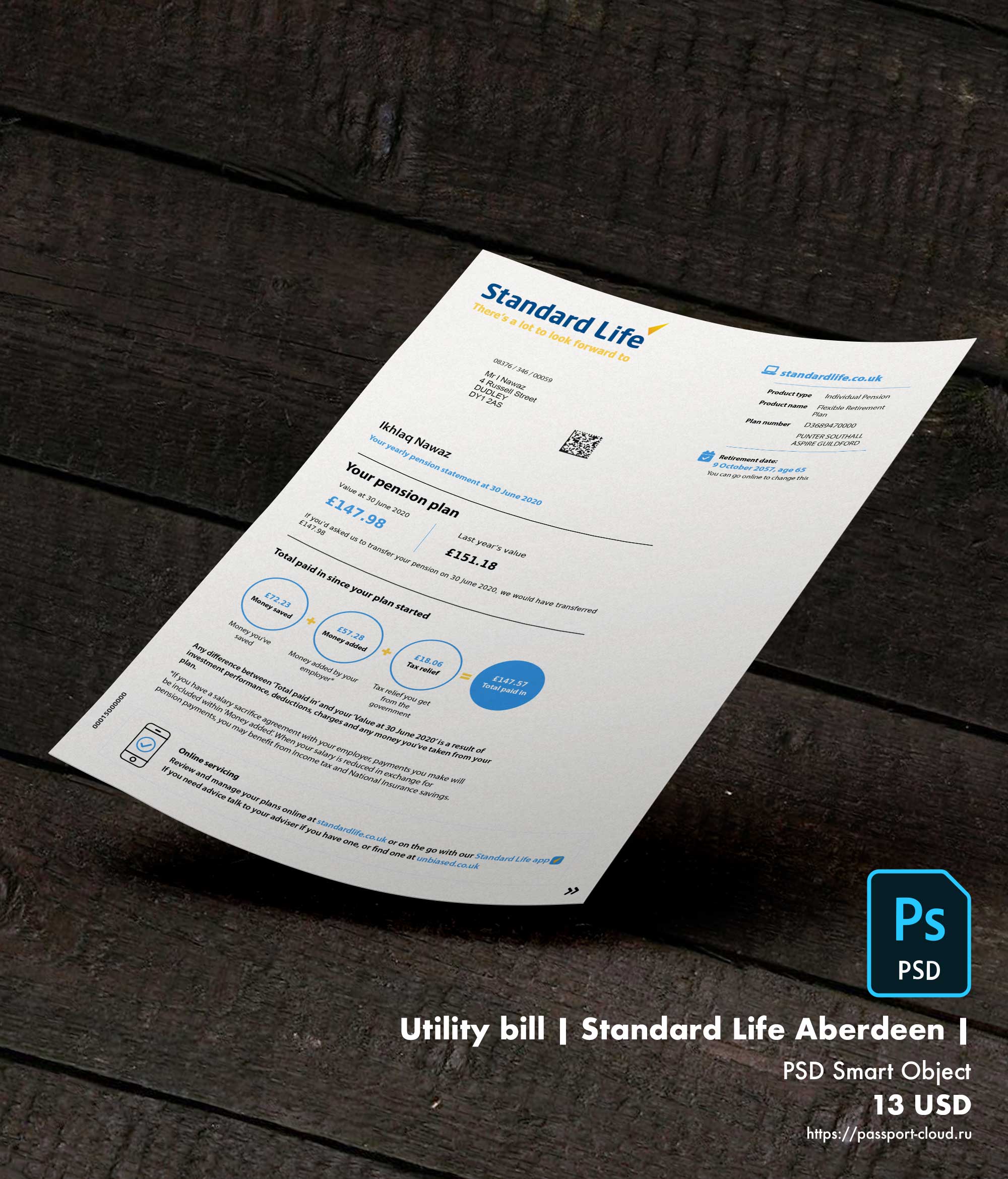 Utility bill | Standard Life Aberdeen | UK |