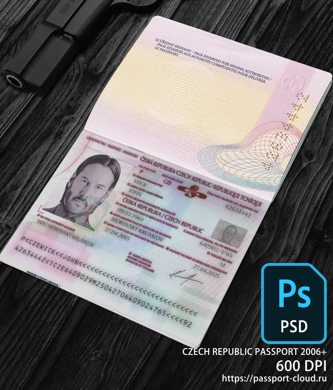 Czechia Passport 2006+ PSD