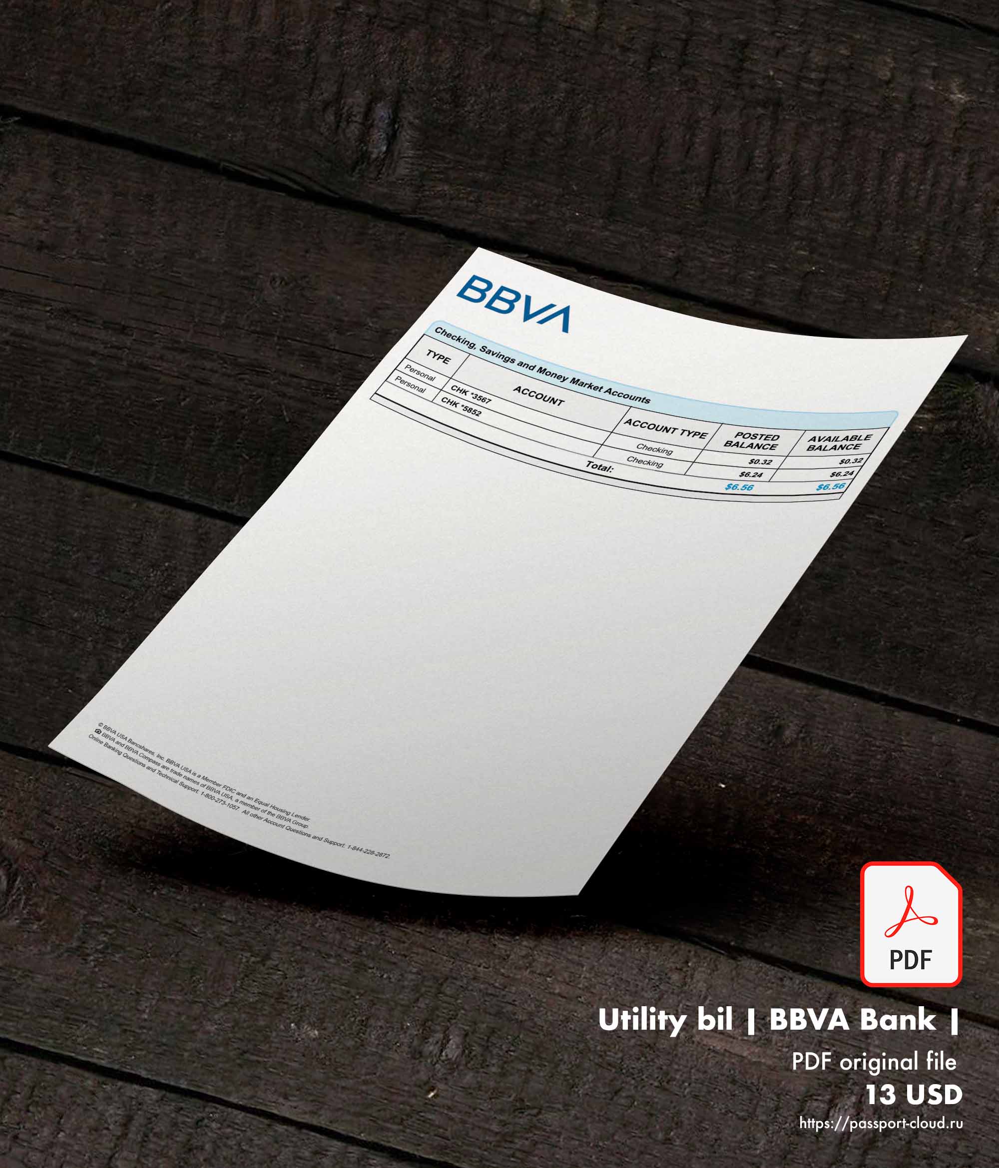 Utility bil | BBVA Bank | Spain |
