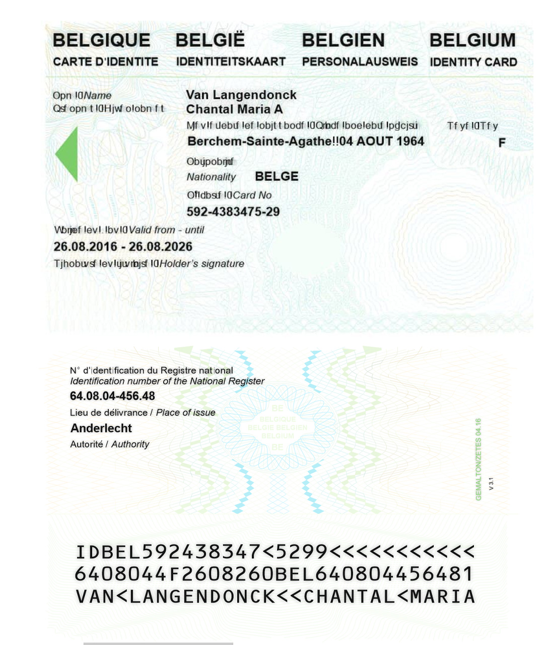 Belgue ID Card 2015+ CDR