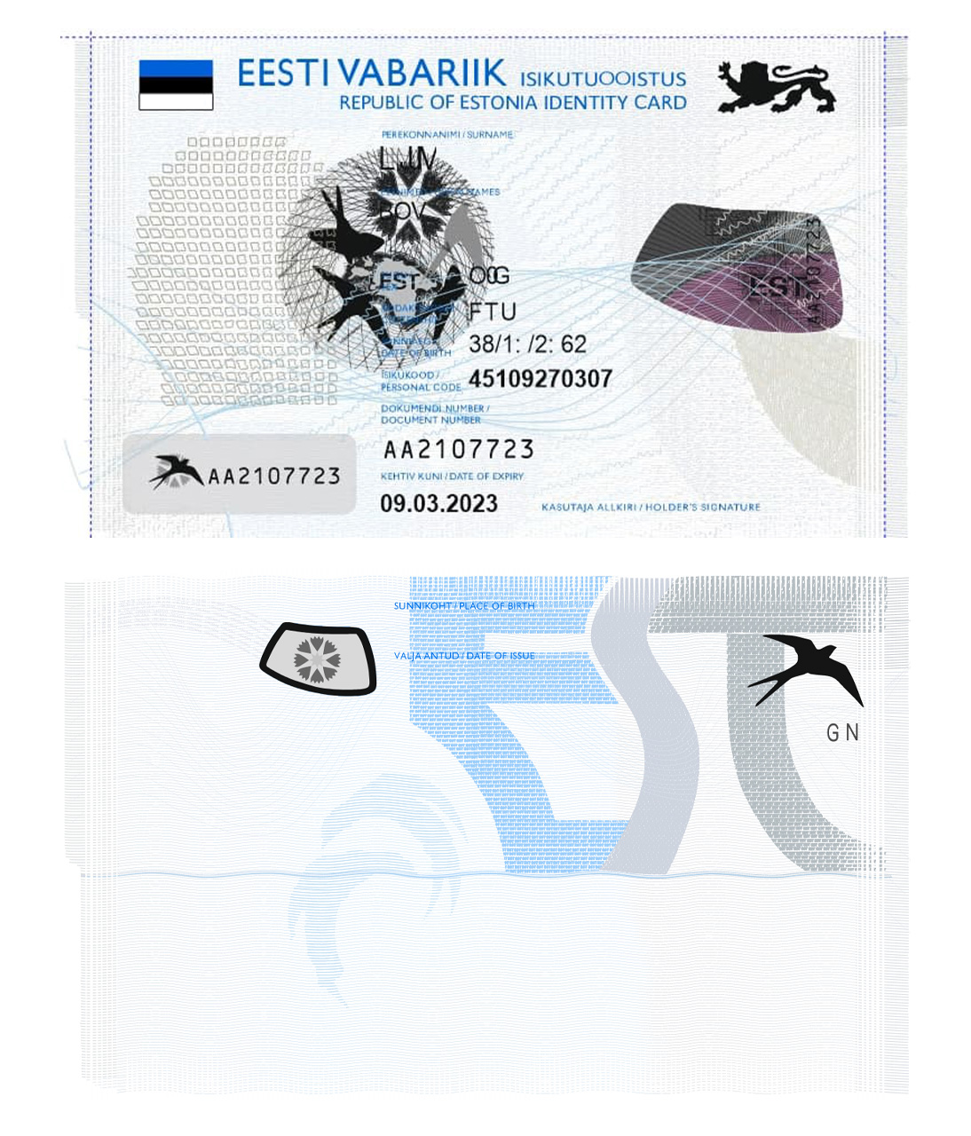 Estonia ID Card 2018+ CDR