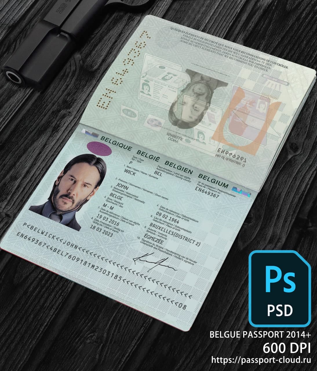 Belgue Passport 2014+ PSD