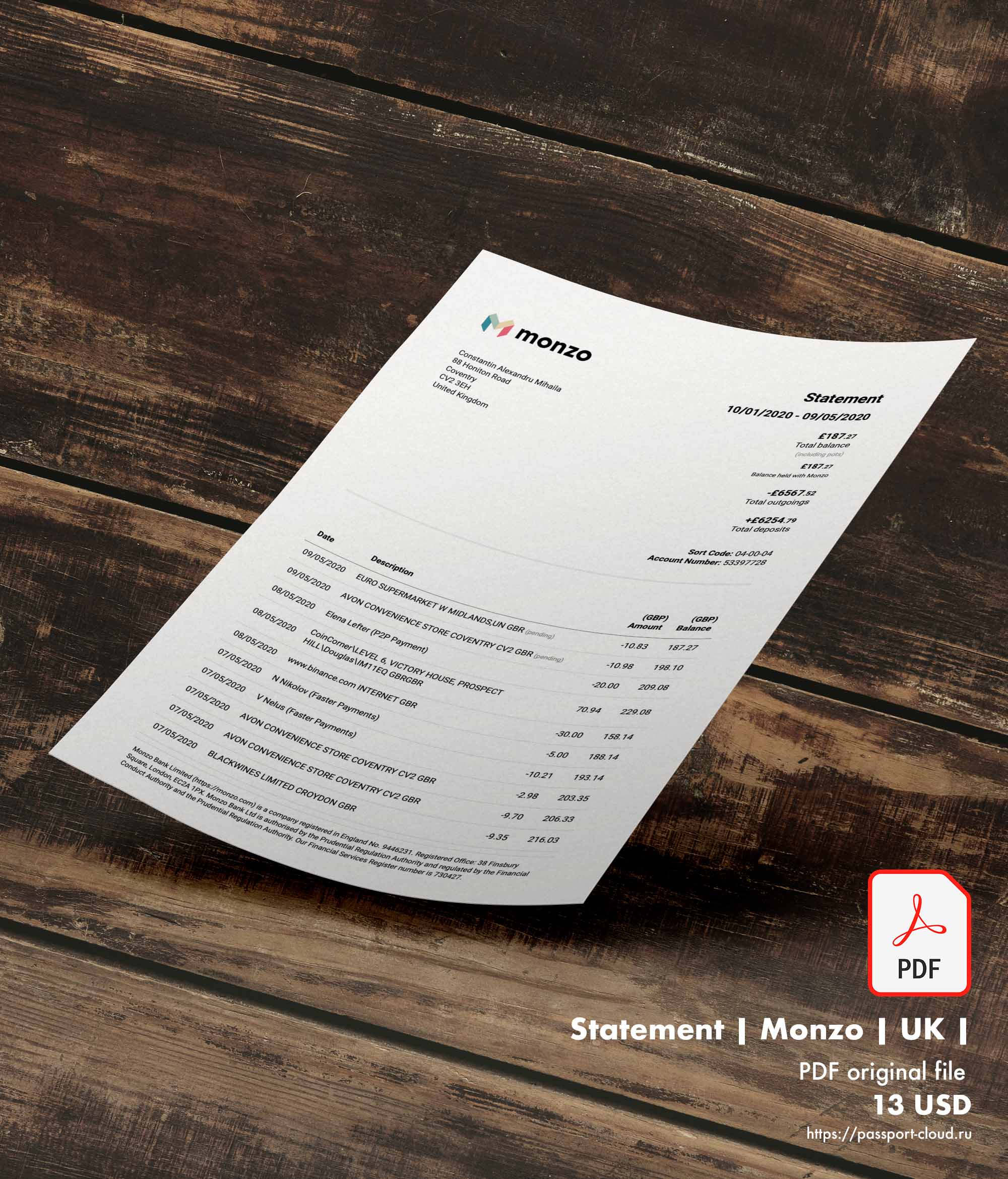 Statement | Monzo | UK |