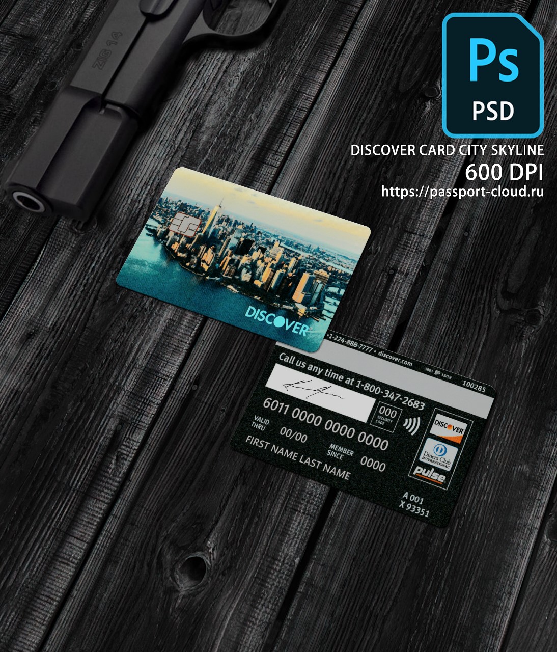 United States of America Credit Card Template