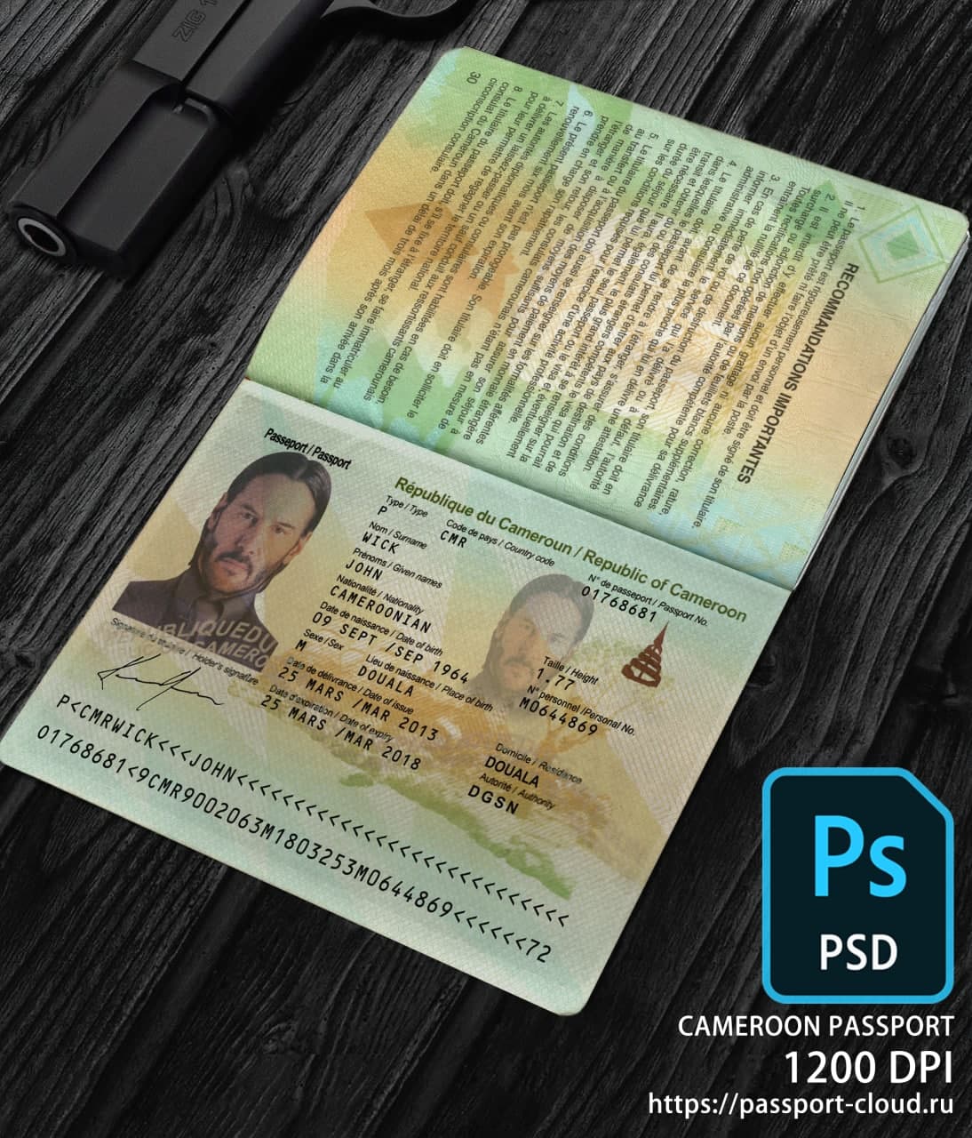 Cameroon Passport PSD