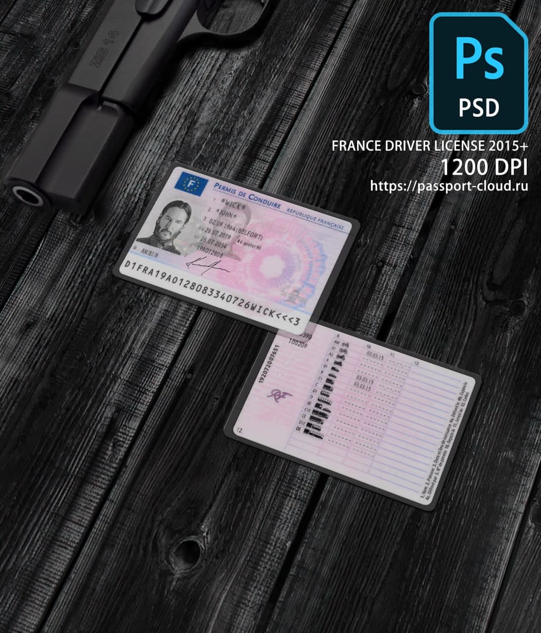 France Driver License 2015+ PSD