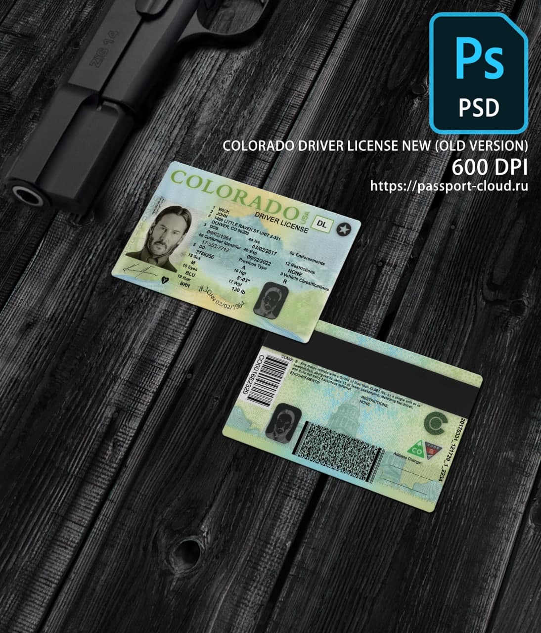 Colorado Driver License PSD v1