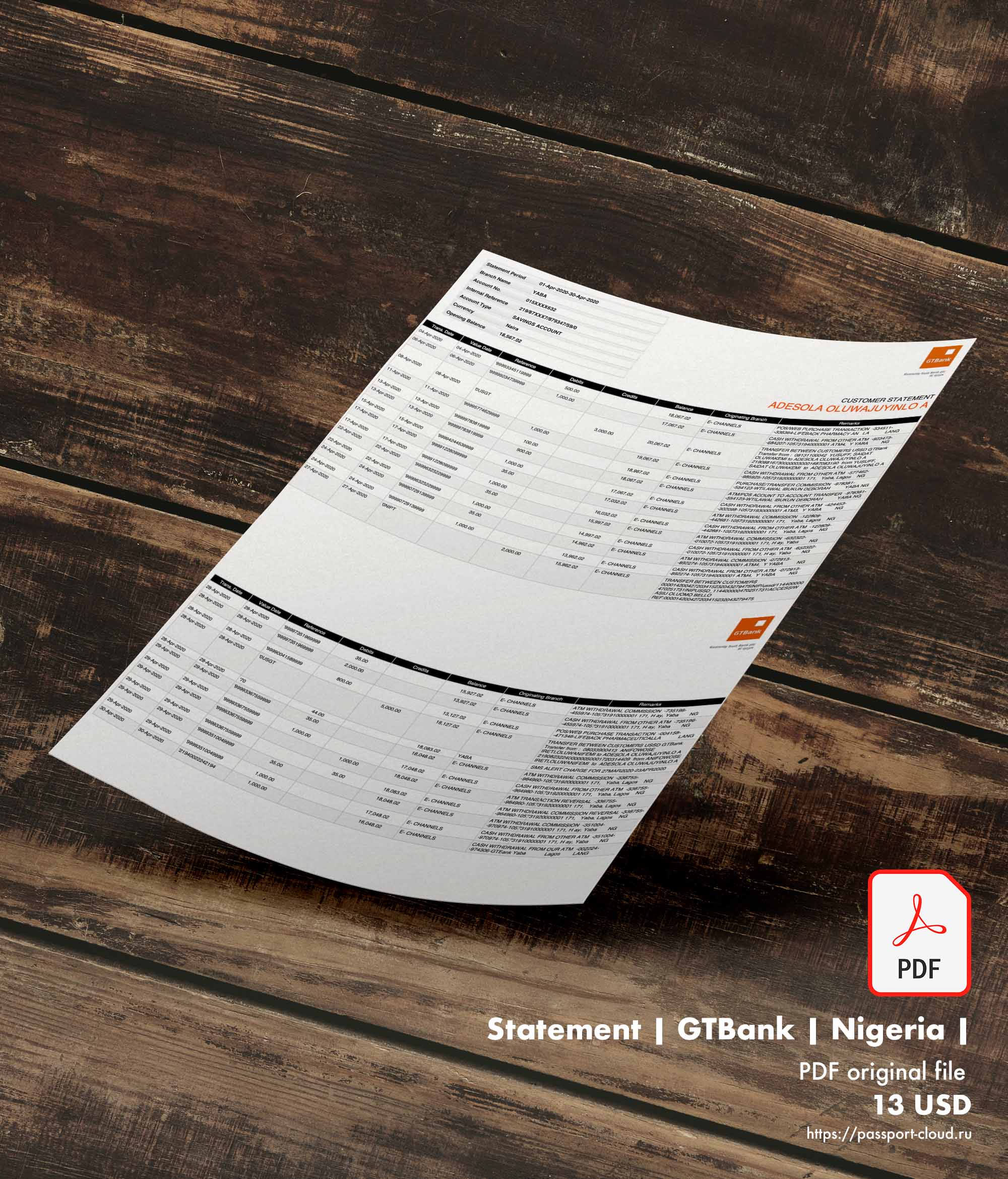 Statement | GTBank | Nigeria |