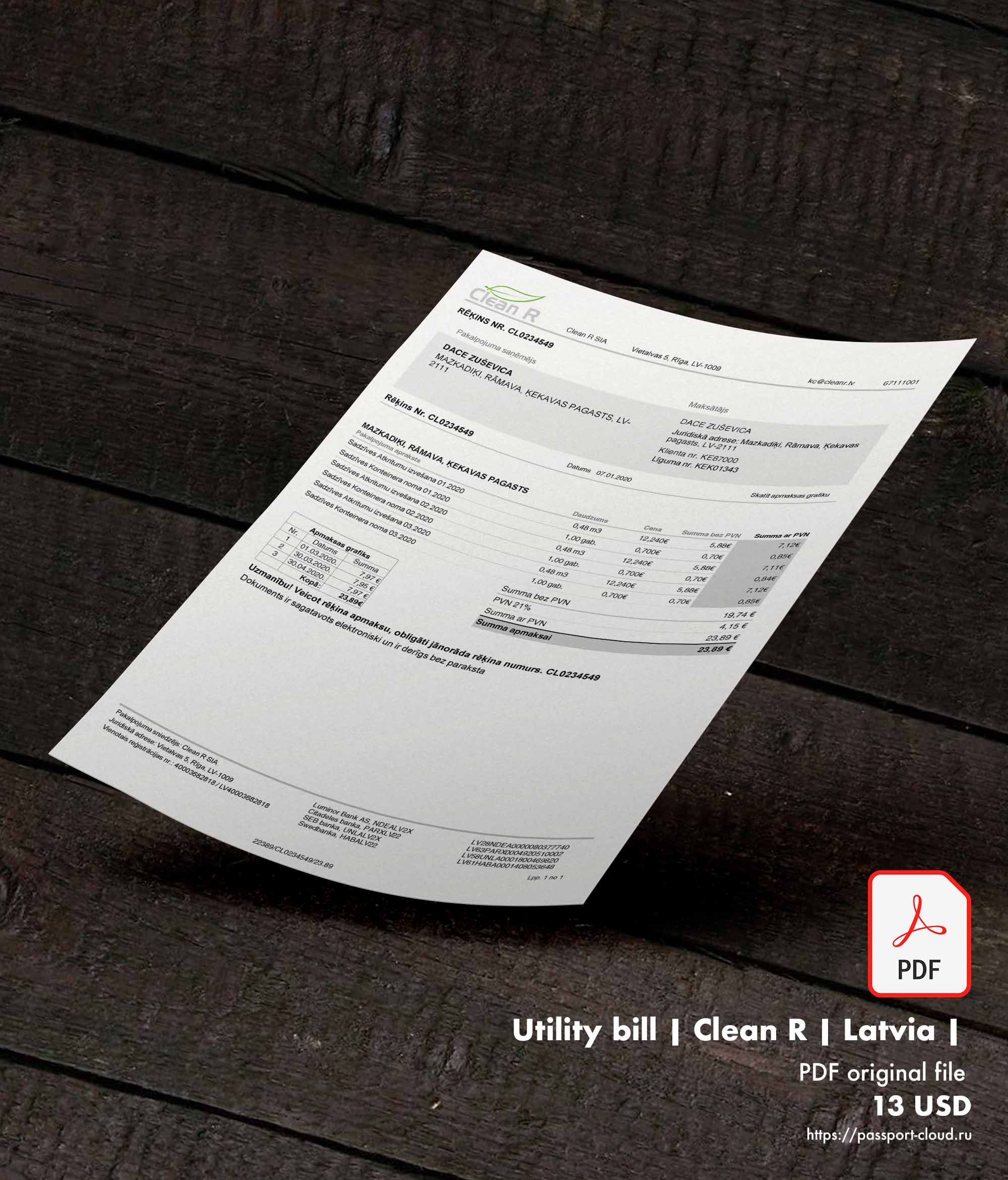 Utility bill | Clean R | Latvia |
