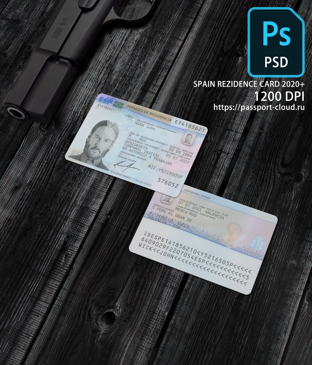 Spain Rezidence Card 2020+ PSD