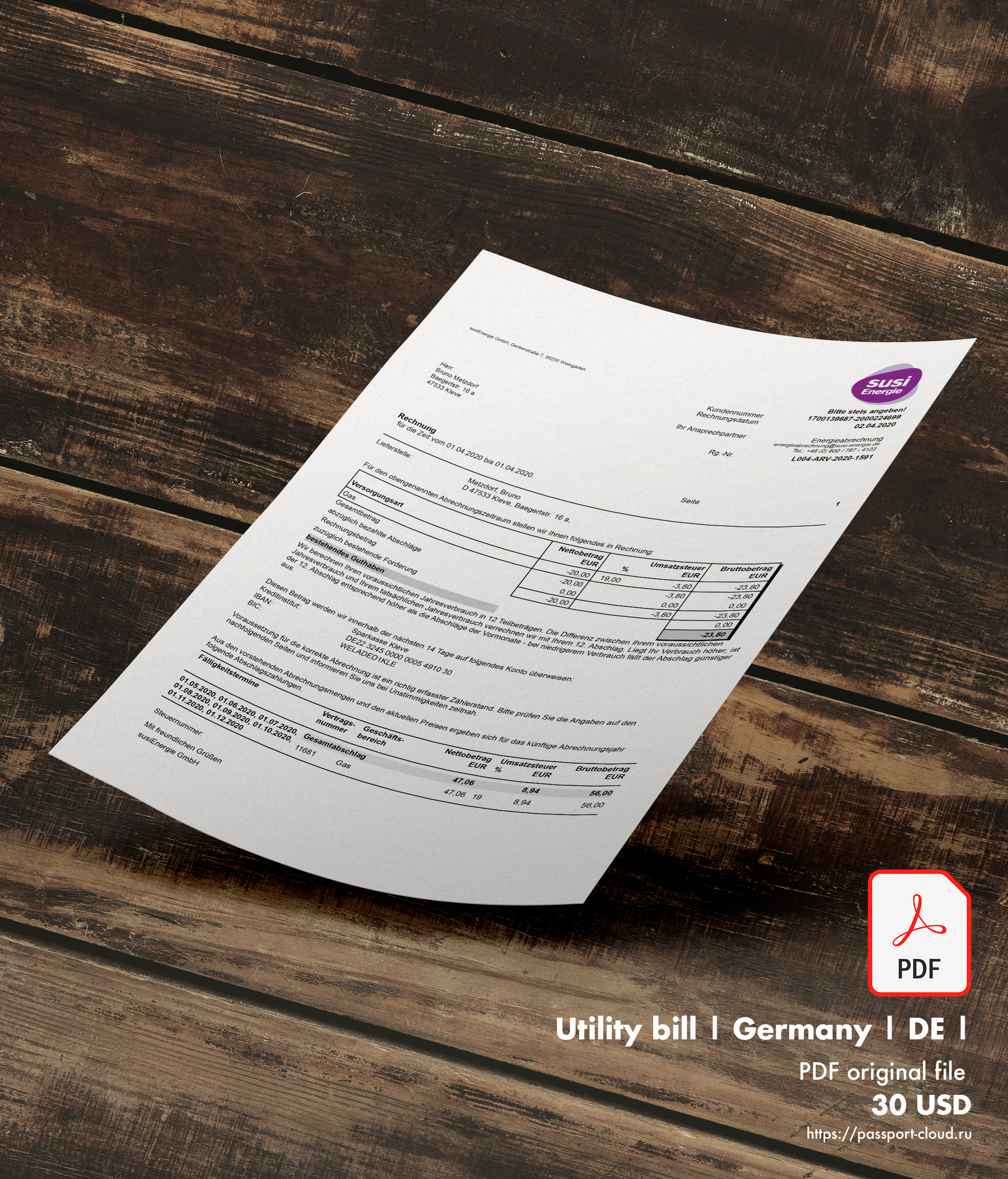 Utility bill | Germany