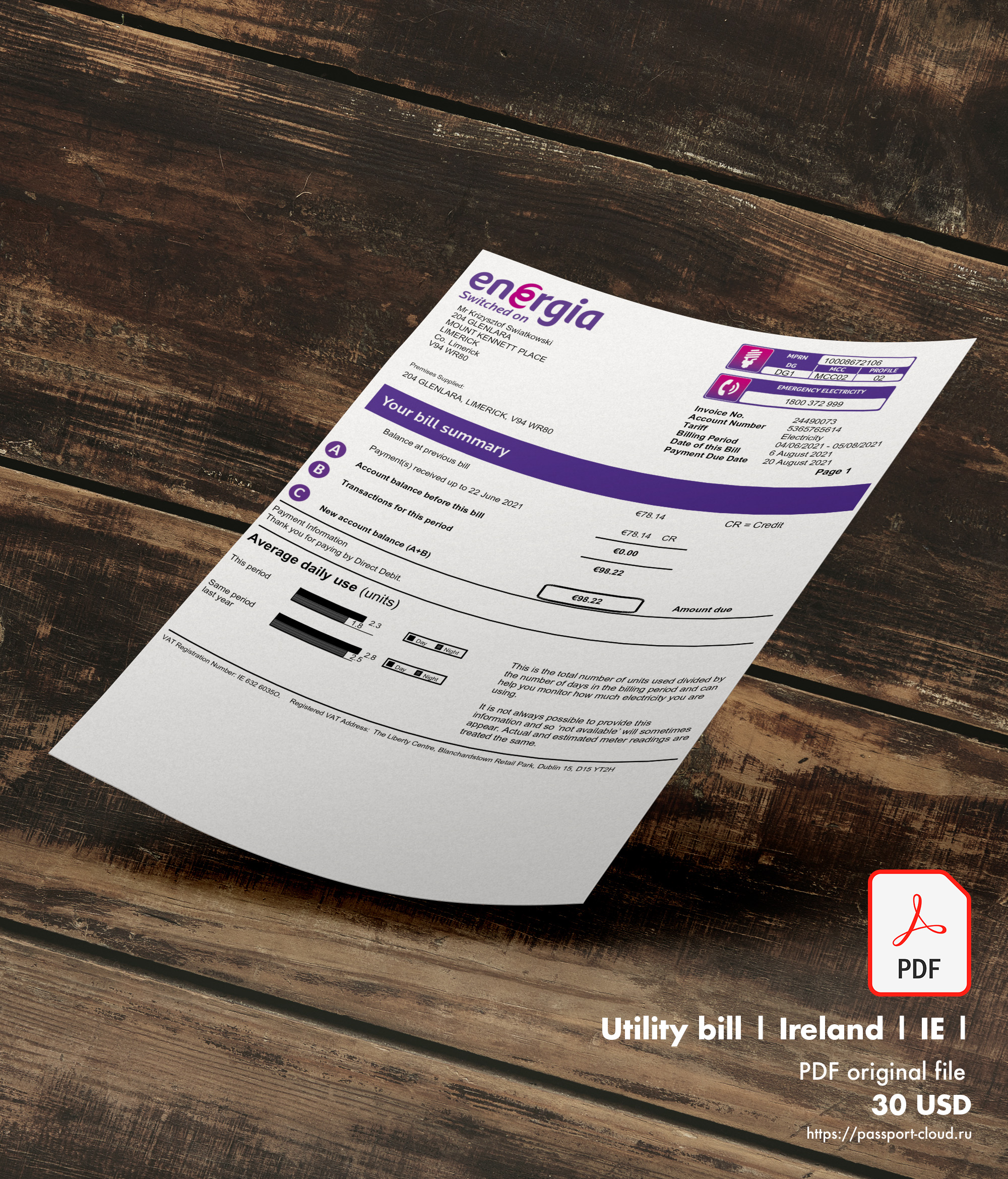 Utility bill | Ireland