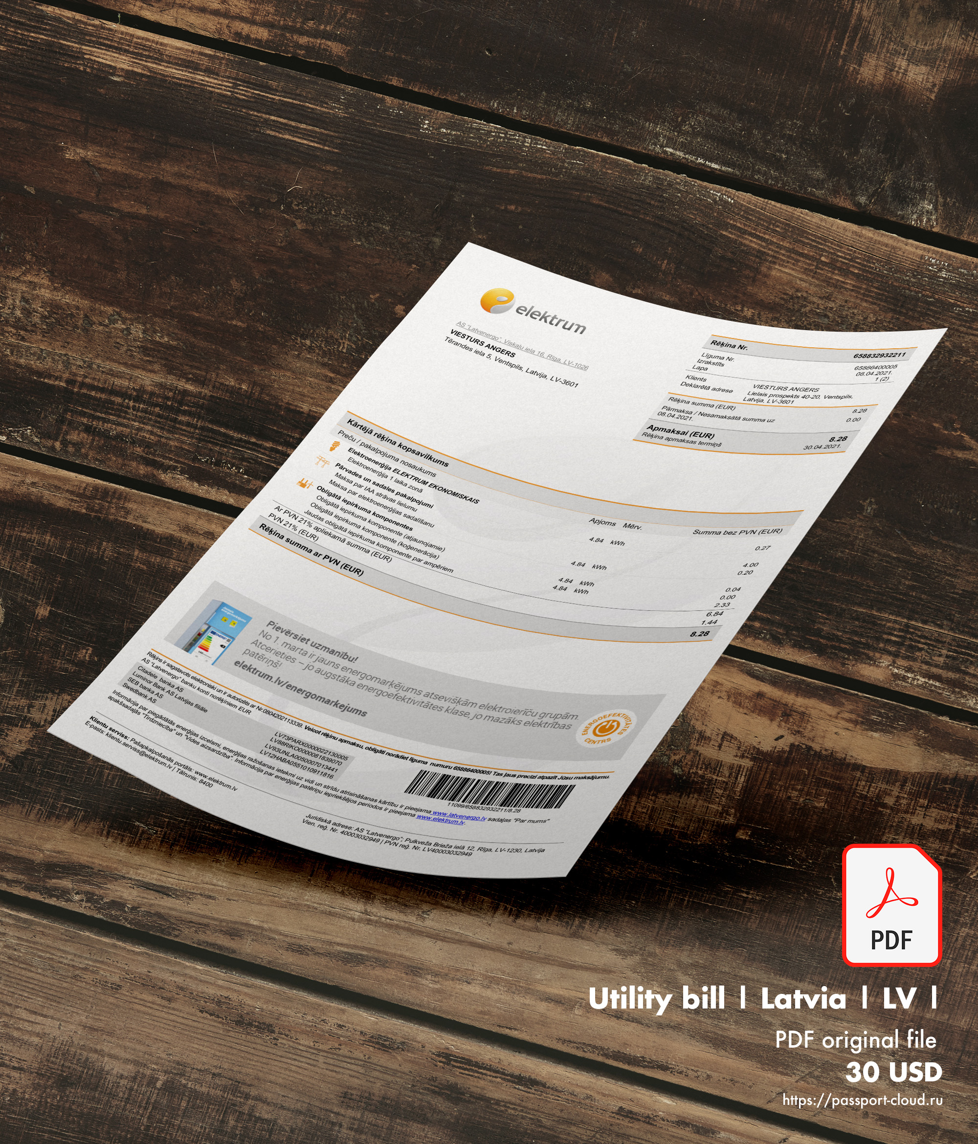 Utility bill  | Latvia