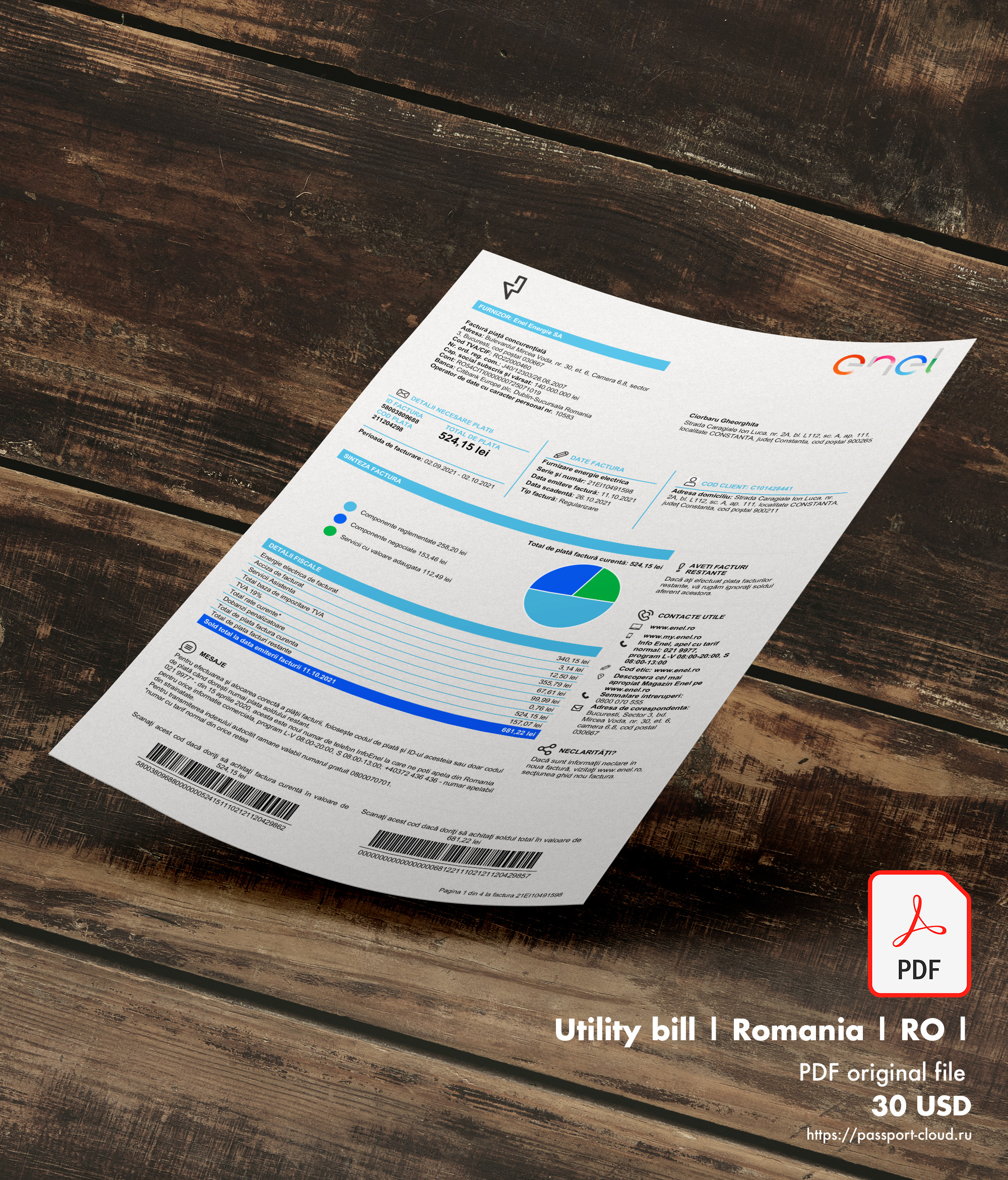 Romania Bill Template