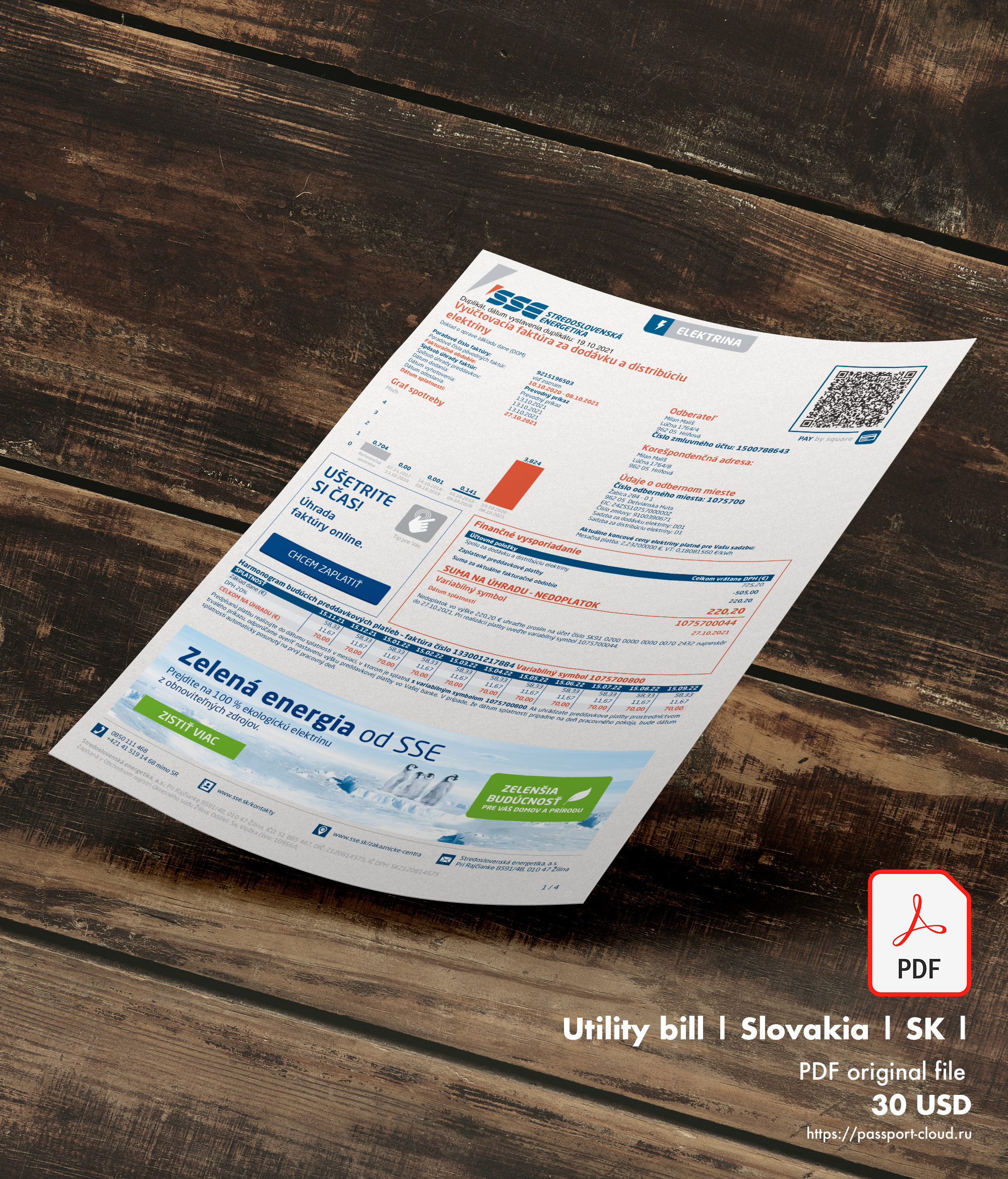 Slovakia Bill Template