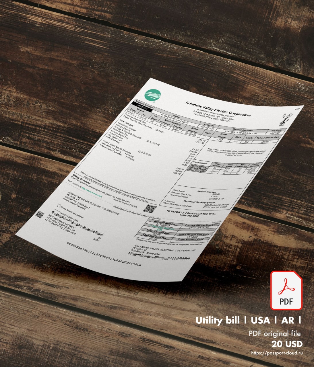 Utility bill | AVECC | USA | AR