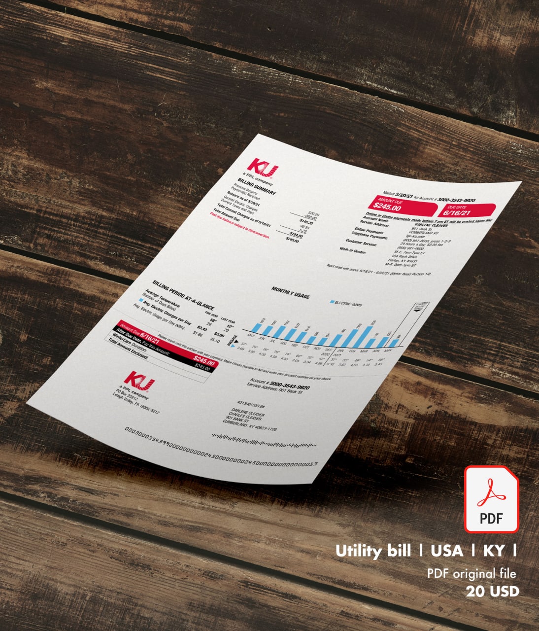 Utility bill | LGE | USA | KY