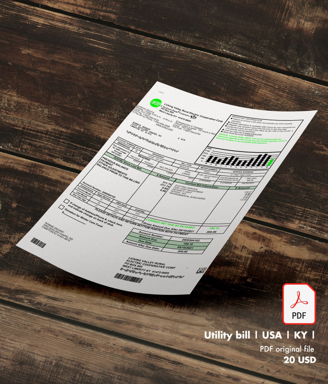 Utility bill | LVREC Corp | USA | KY